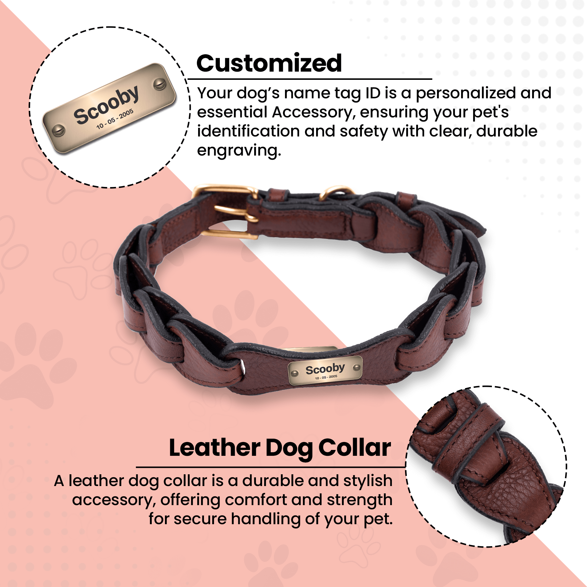 Adil's Leather Personalized Dog Collar (Softy Leather) – 1.5 Inch Wide