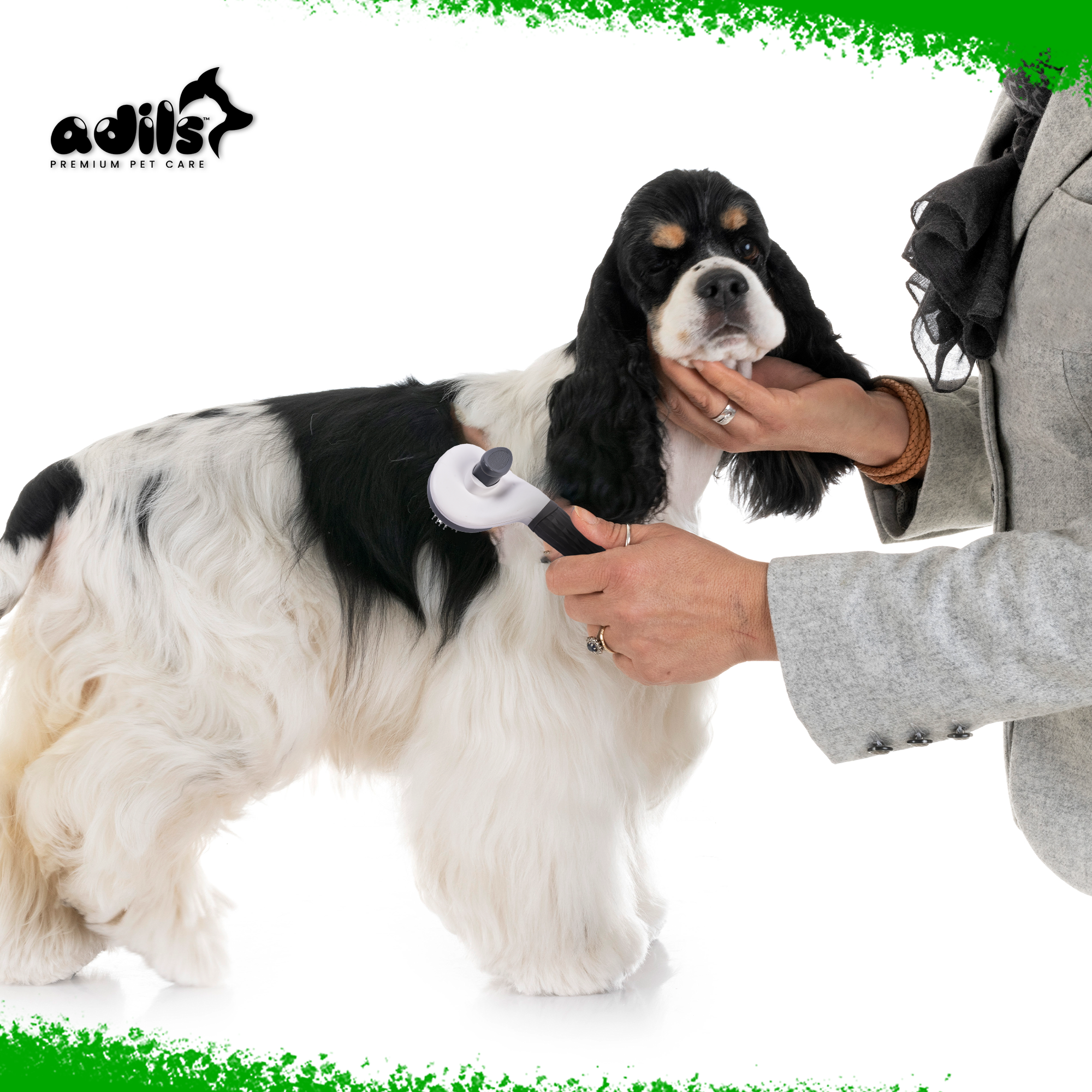 ADIL Self-Cleaning Brush for Dogs, Cats & Bunnies - Pet Grooming Brush