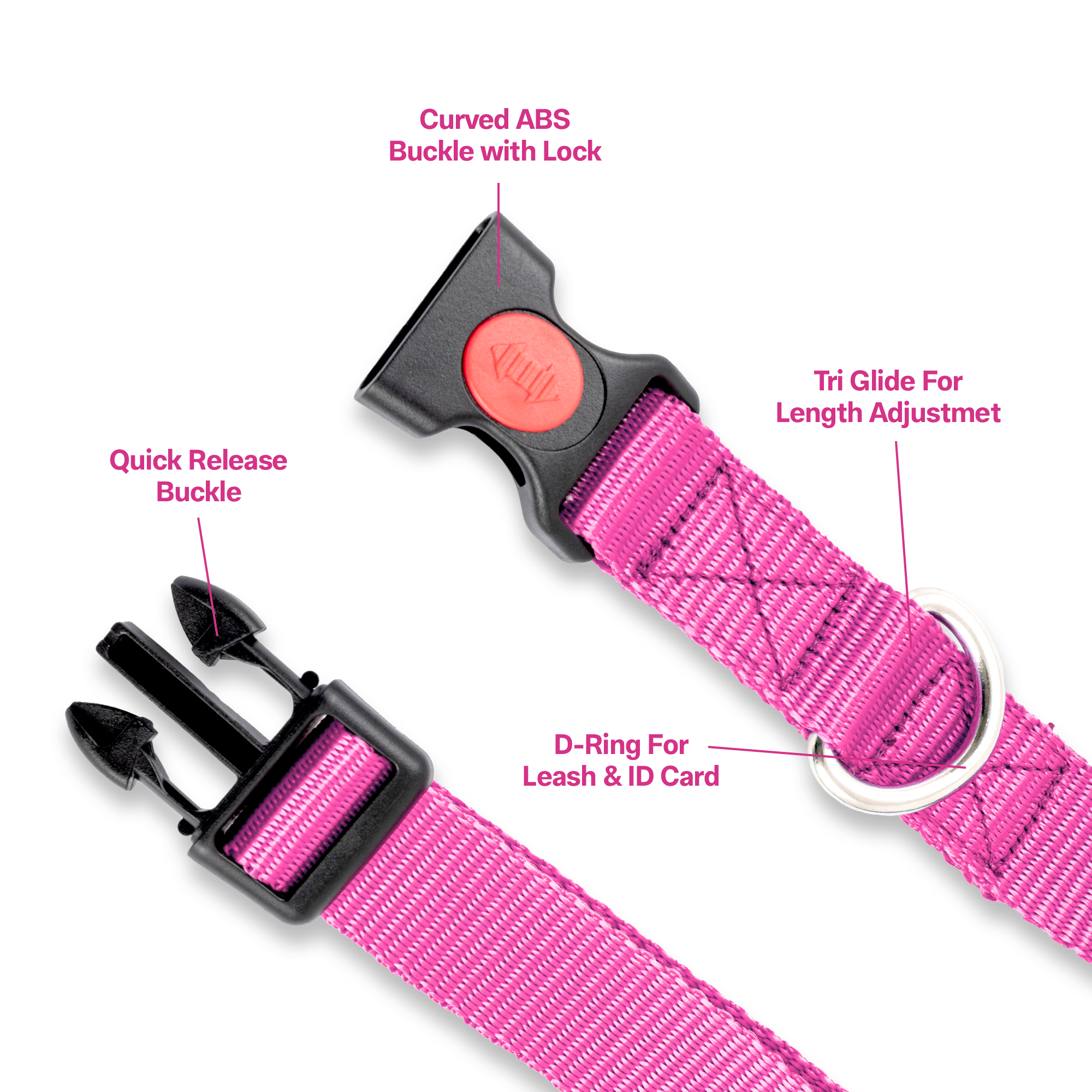 Adil's Nylon Dog Collar & Reflective Leash Set - Soft Padded, 5ft for All Breeds