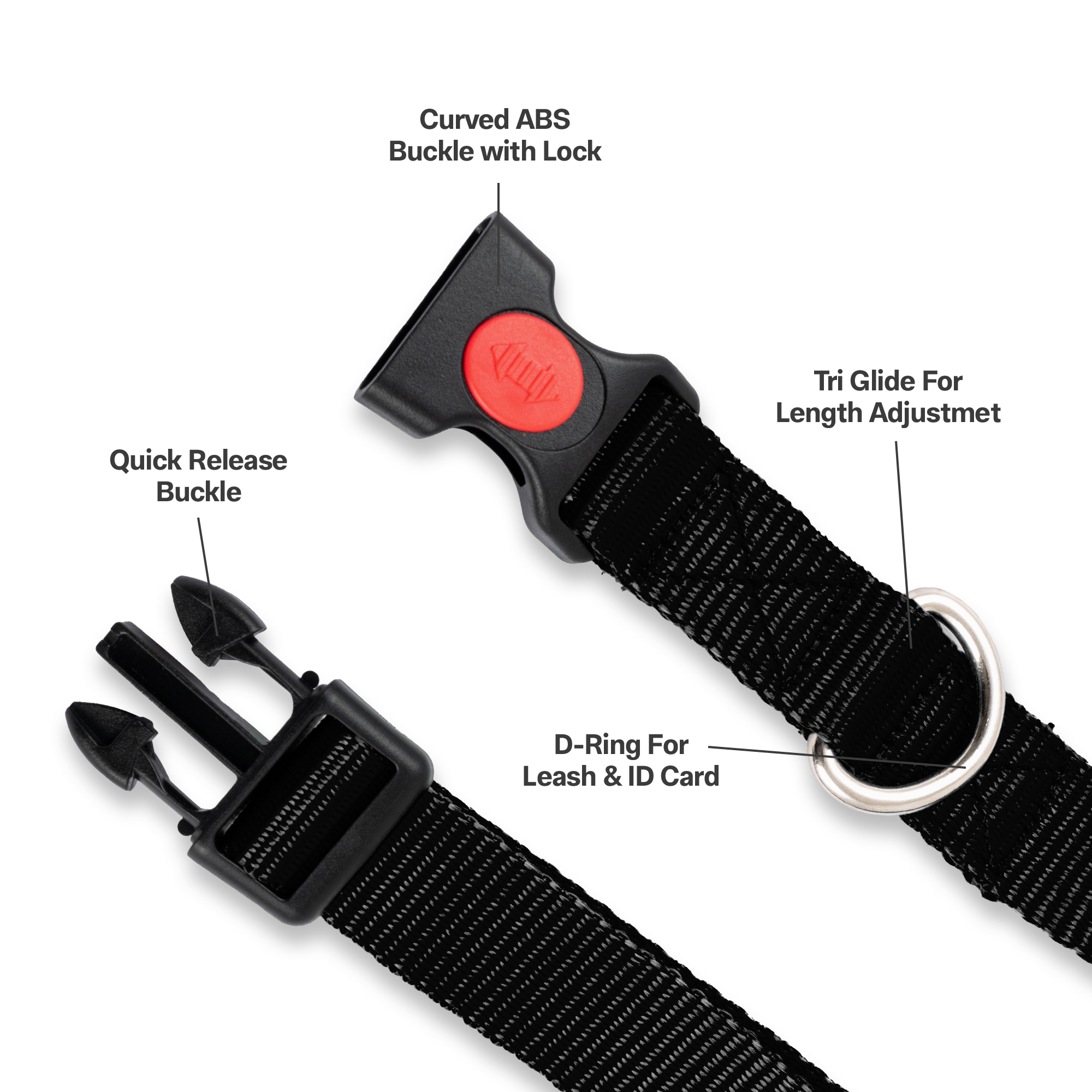 Adil's Nylon Dog Collar & Reflective Leash Set - Soft Padded, 5ft for All Breeds