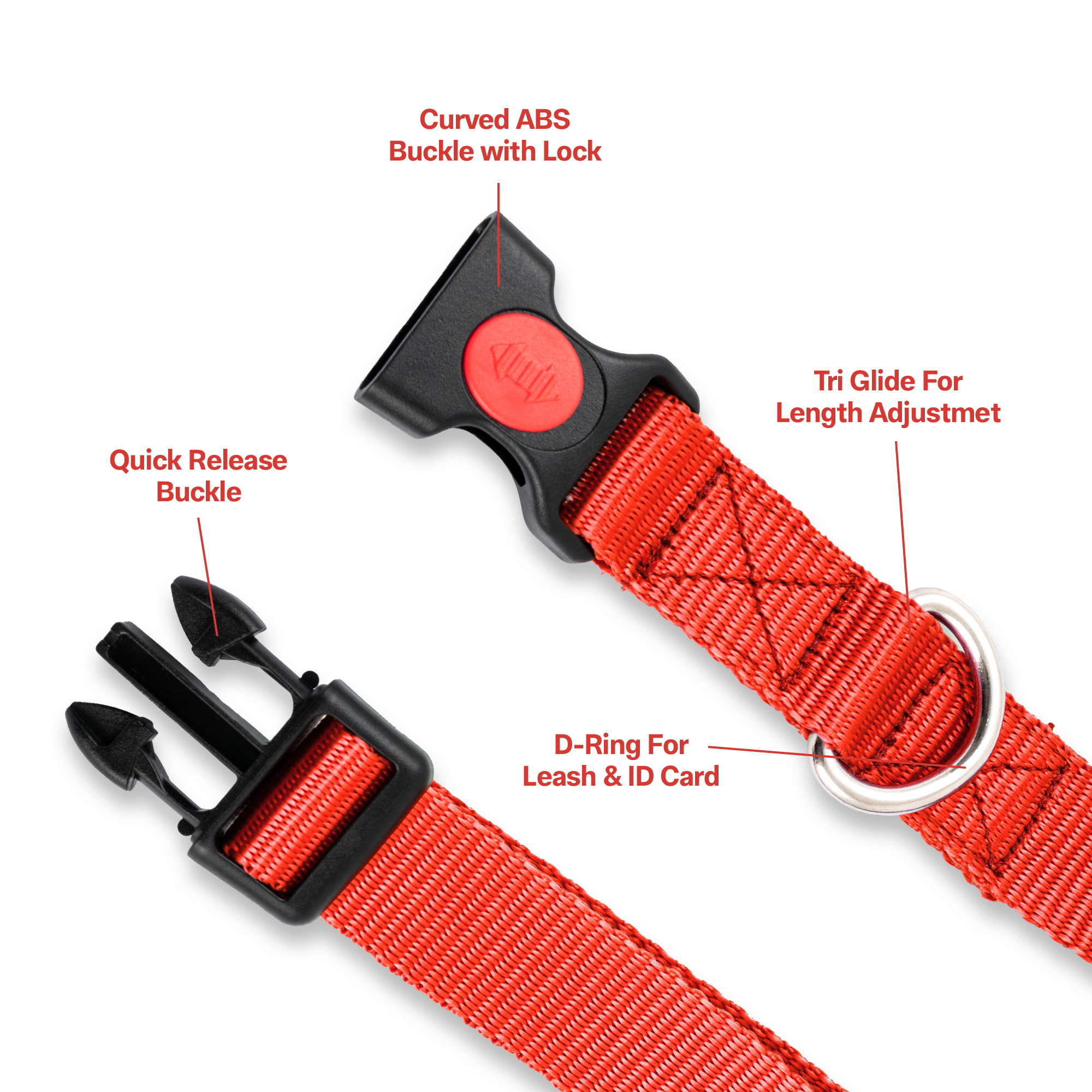 Adil's Nylon Dog Collar & Reflective Leash Set - Soft Padded, 5ft for All Breeds