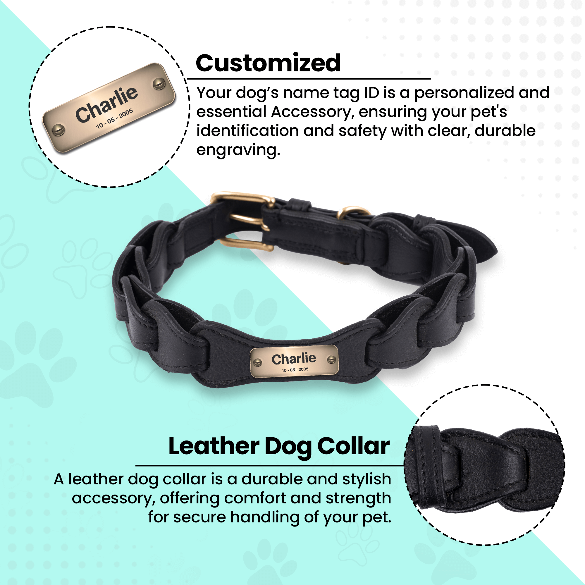 Adil's Leather Personalized Dog Collar (Softy Leather) – 1.5 Inch Wide