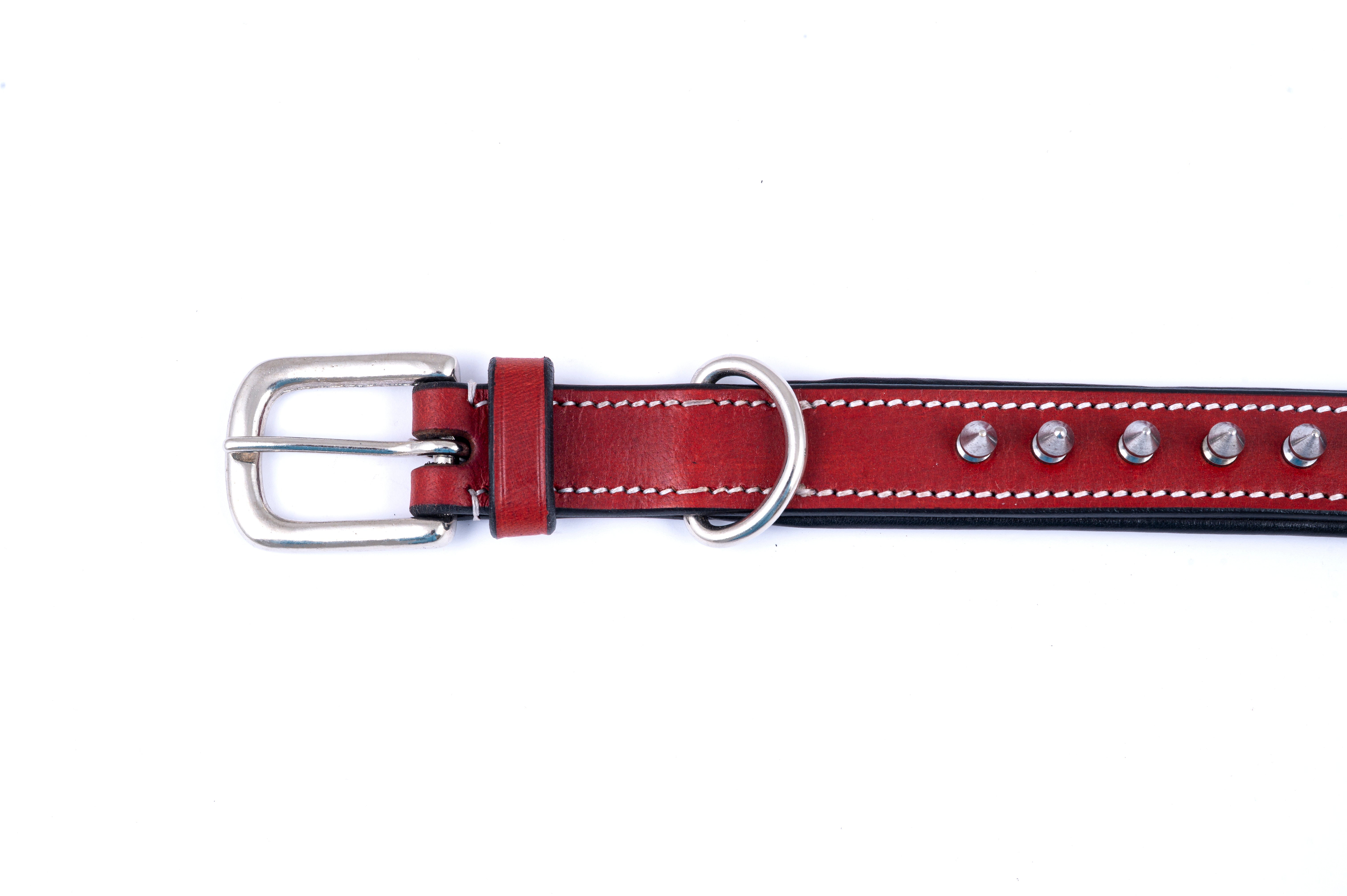 Adil’S Leather Spike Dog Collar for Small, Medium & Large Dogs with Strong Metal D-Ring, Adjustable Collar fits All Neck Size, 1” Width