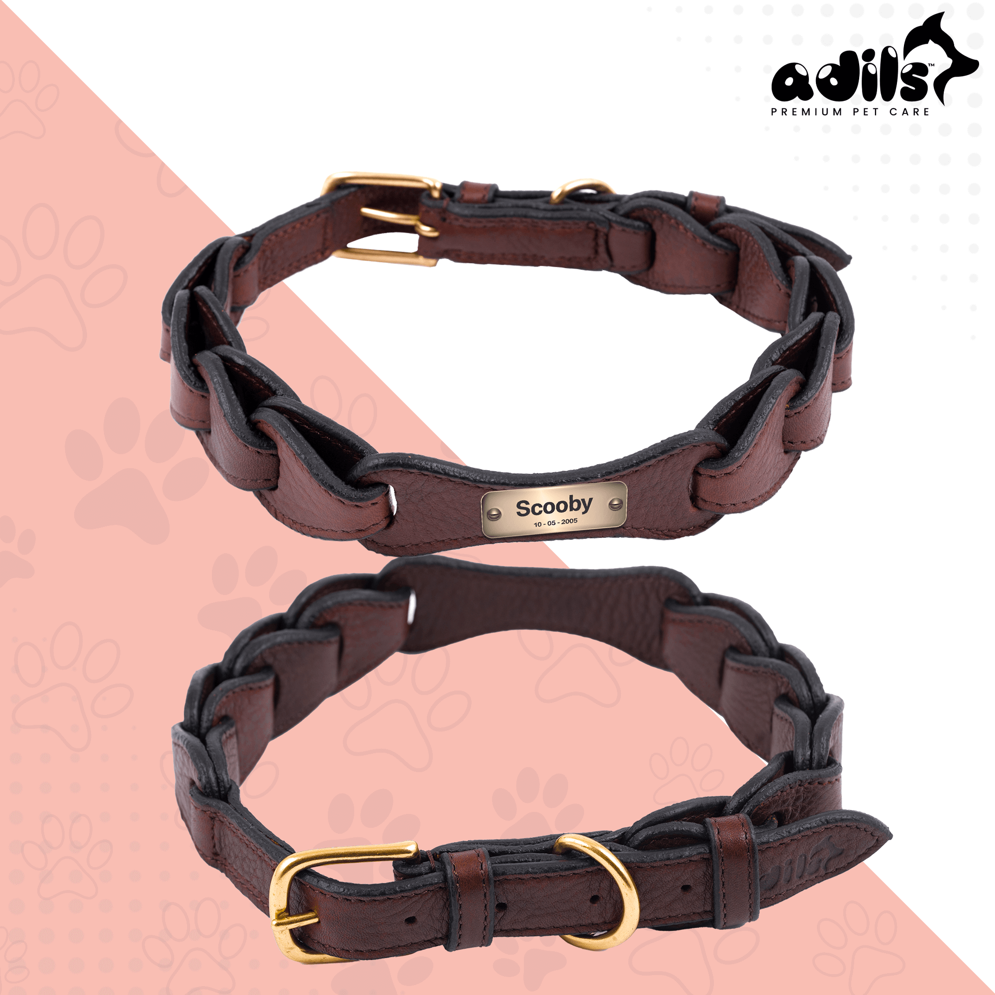 Adil's Leather Personalized Dog Collar (Softy Leather) – 1.5 Inch Wide