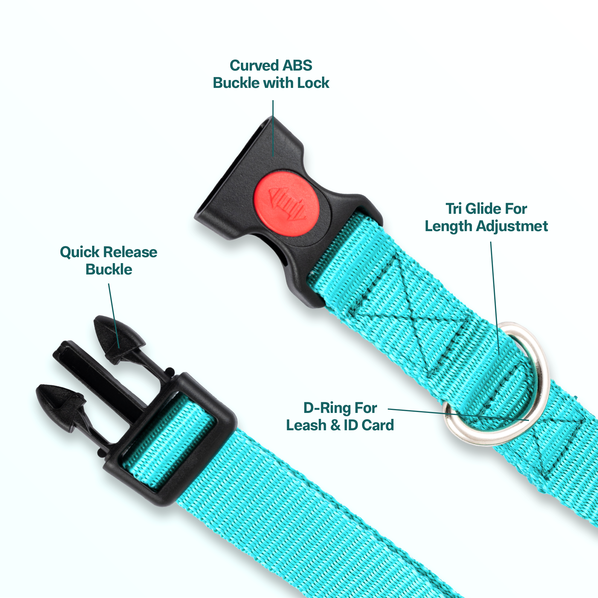 Adil's Nylon Dog Collar & Reflective Leash Set - Soft Padded, 5ft for All Breeds