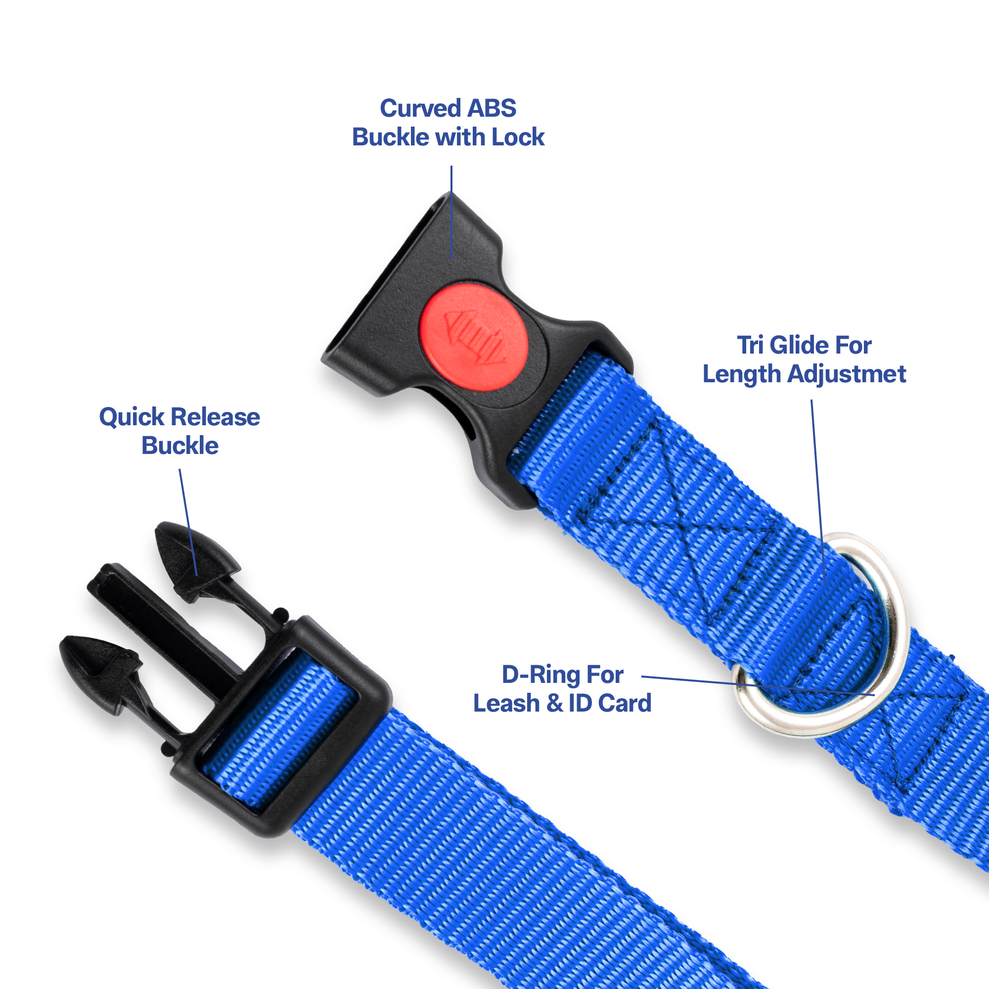 Adil's Nylon Dog Collar & Reflective Leash Set - Soft Padded, 5ft for All Breeds