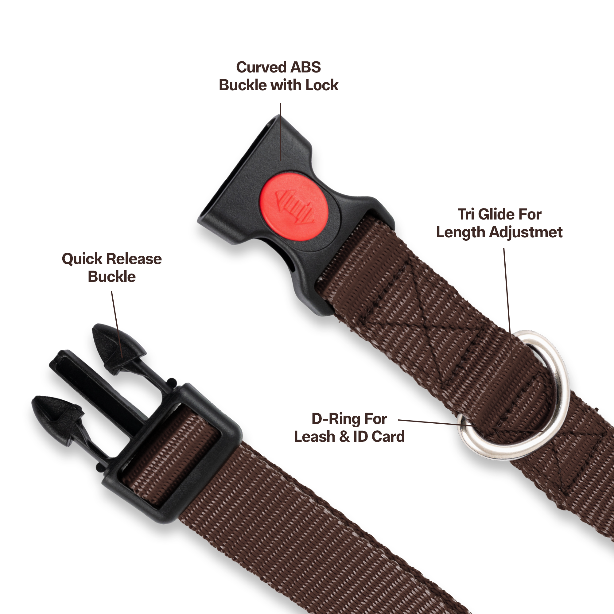 Adil's Nylon Dog Collar & Reflective Leash Set - Soft Padded, 5ft for All Breeds