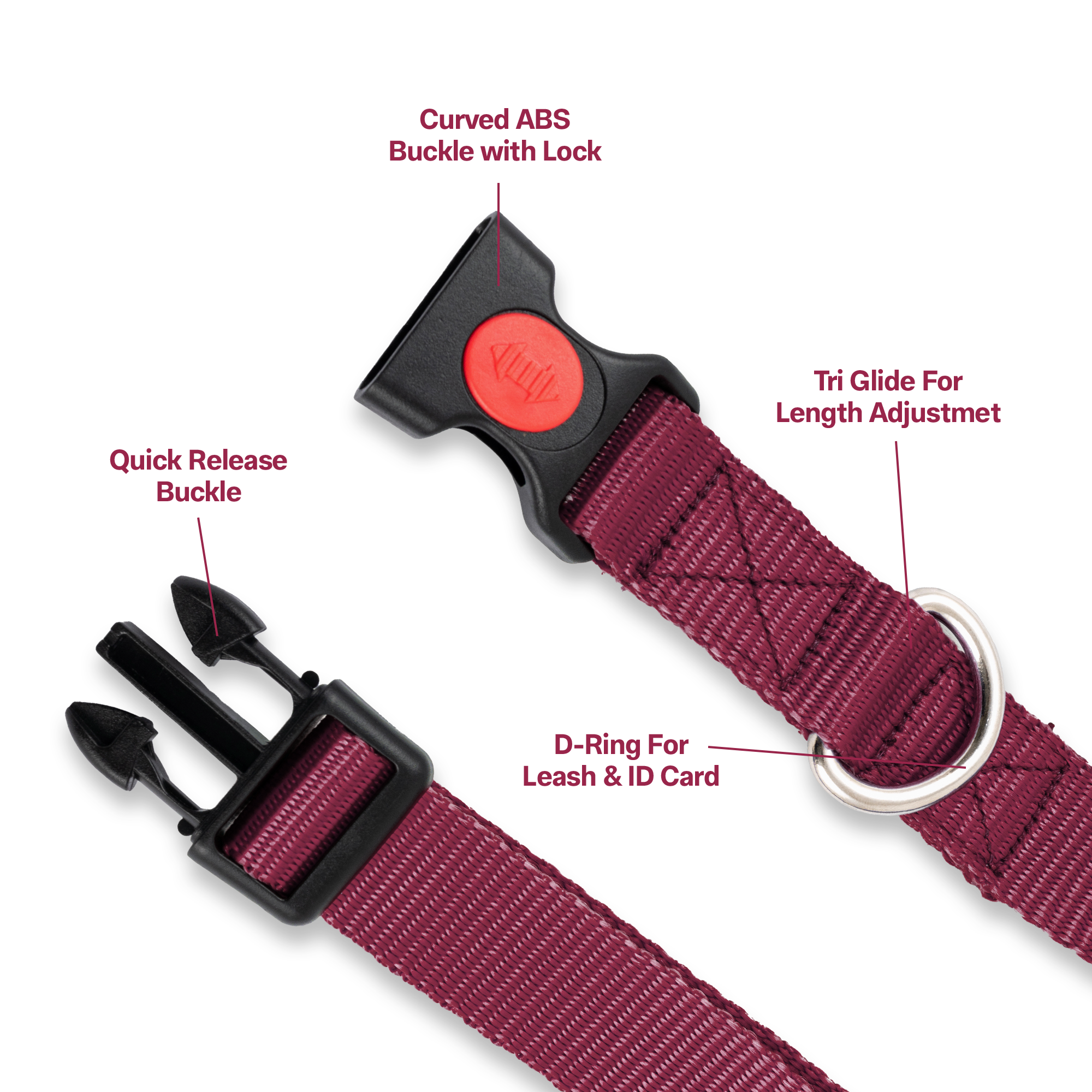 Adil's Nylon Dog Collar & Reflective Leash Set - Soft Padded, 5ft for All Breeds