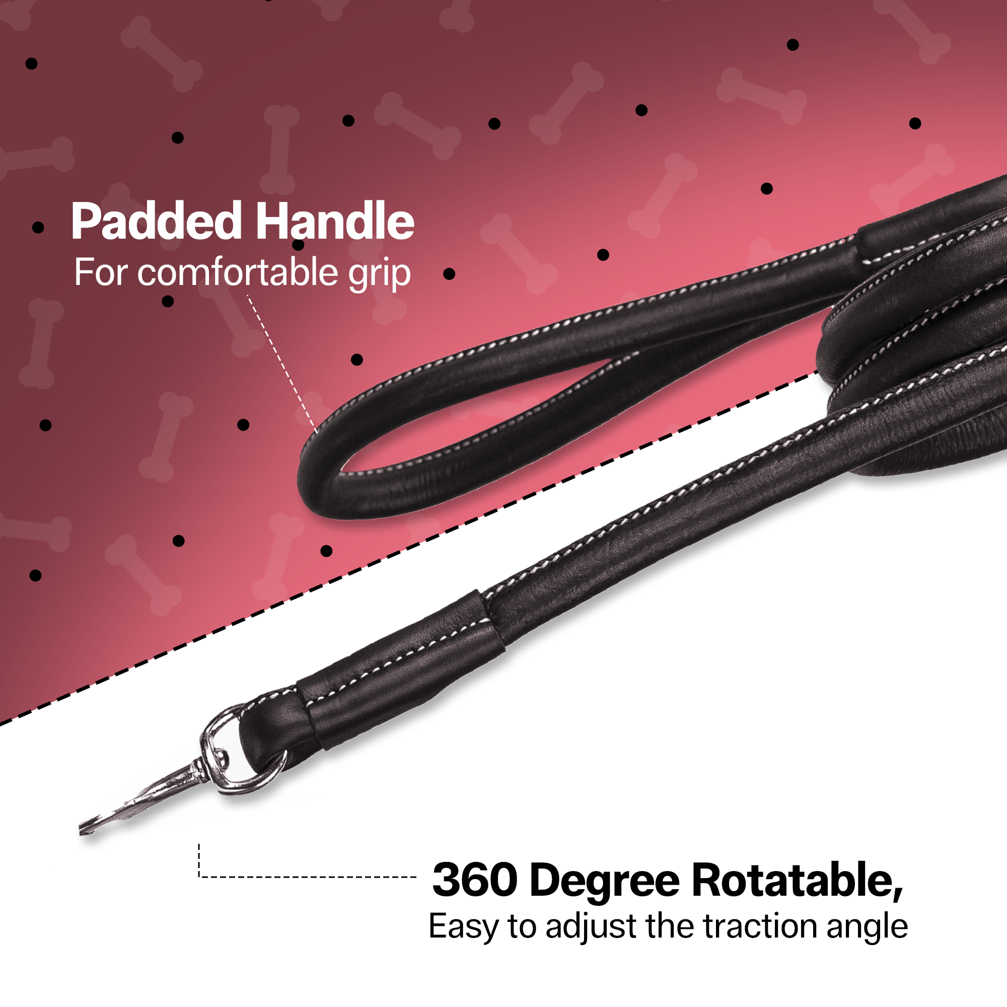 Adil's Softy Leather Dog Collar & Leash Set