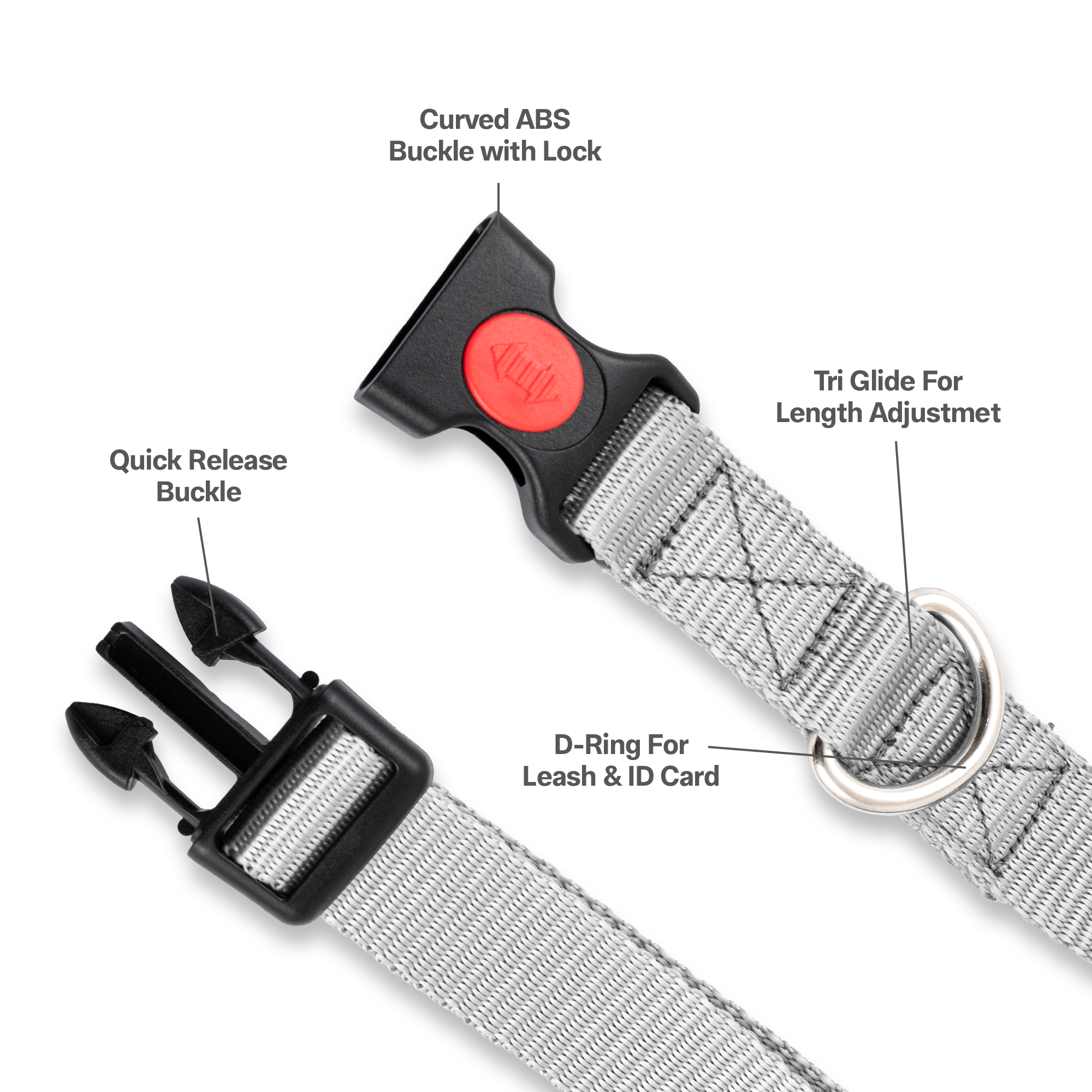 Adil's Nylon Dog Collar & Reflective Leash Set - Soft Padded, 5ft for All Breeds