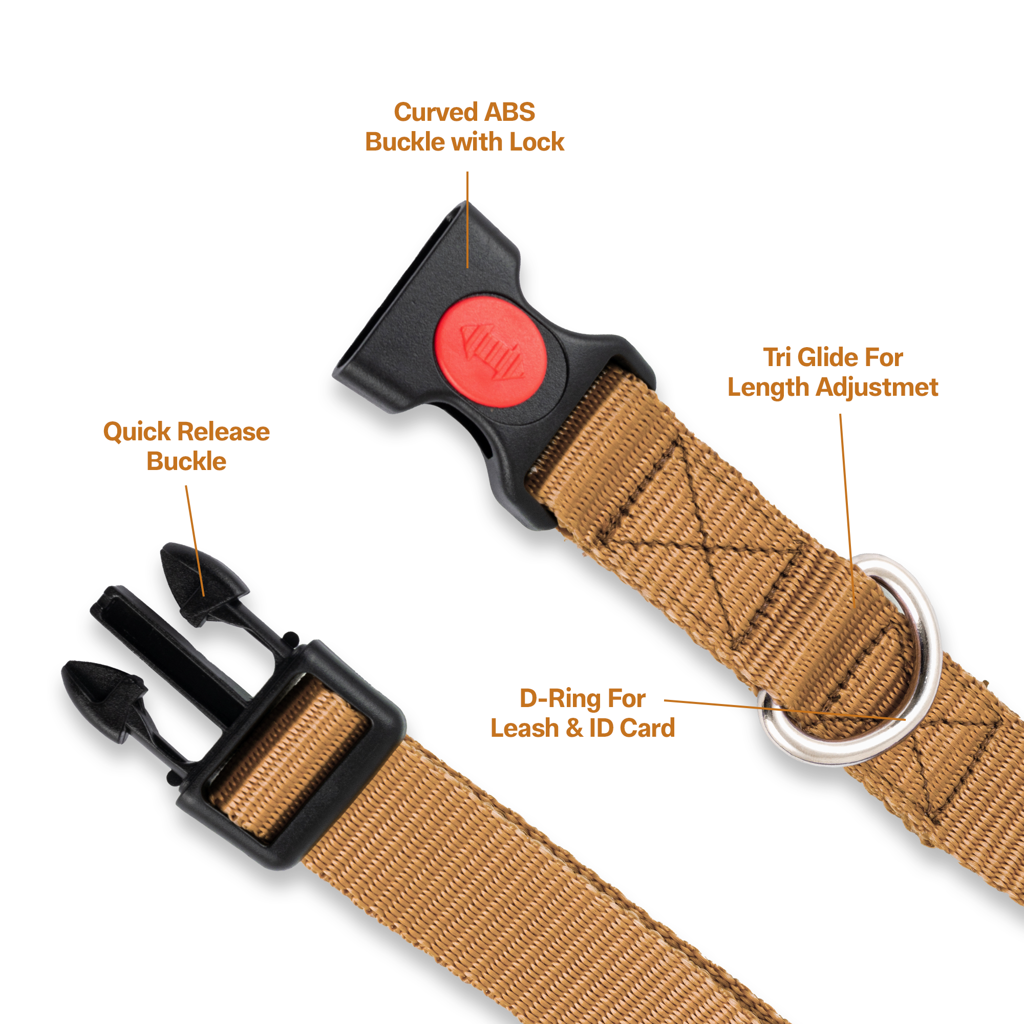 Adil's Nylon Dog Collar & Reflective Leash Set - Soft Padded, 5ft for All Breeds