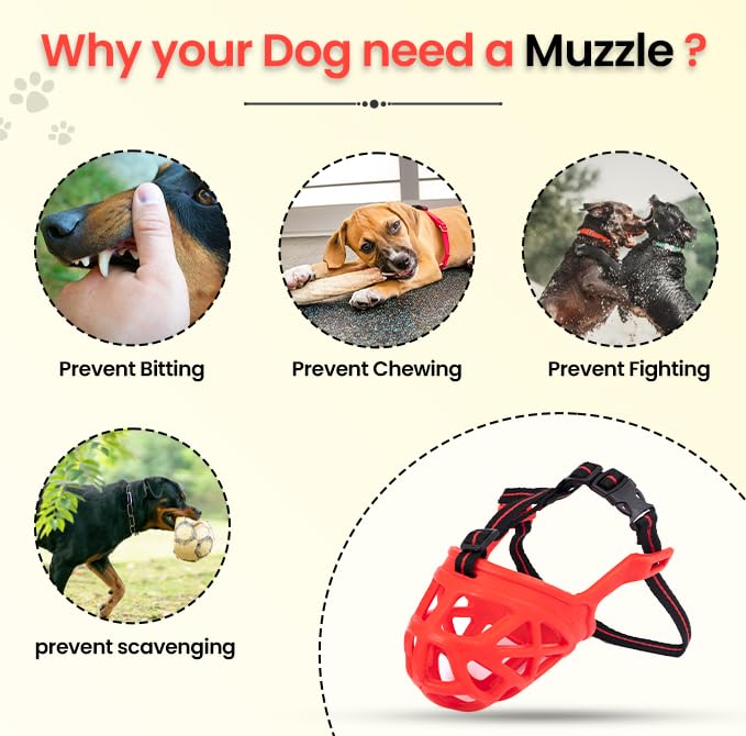 Adil’S Soft Muzzle Guard for Dogs with Adjustable Strap Buckle, Ideal for Stopping Biting, Barking and Chewing Aggressive