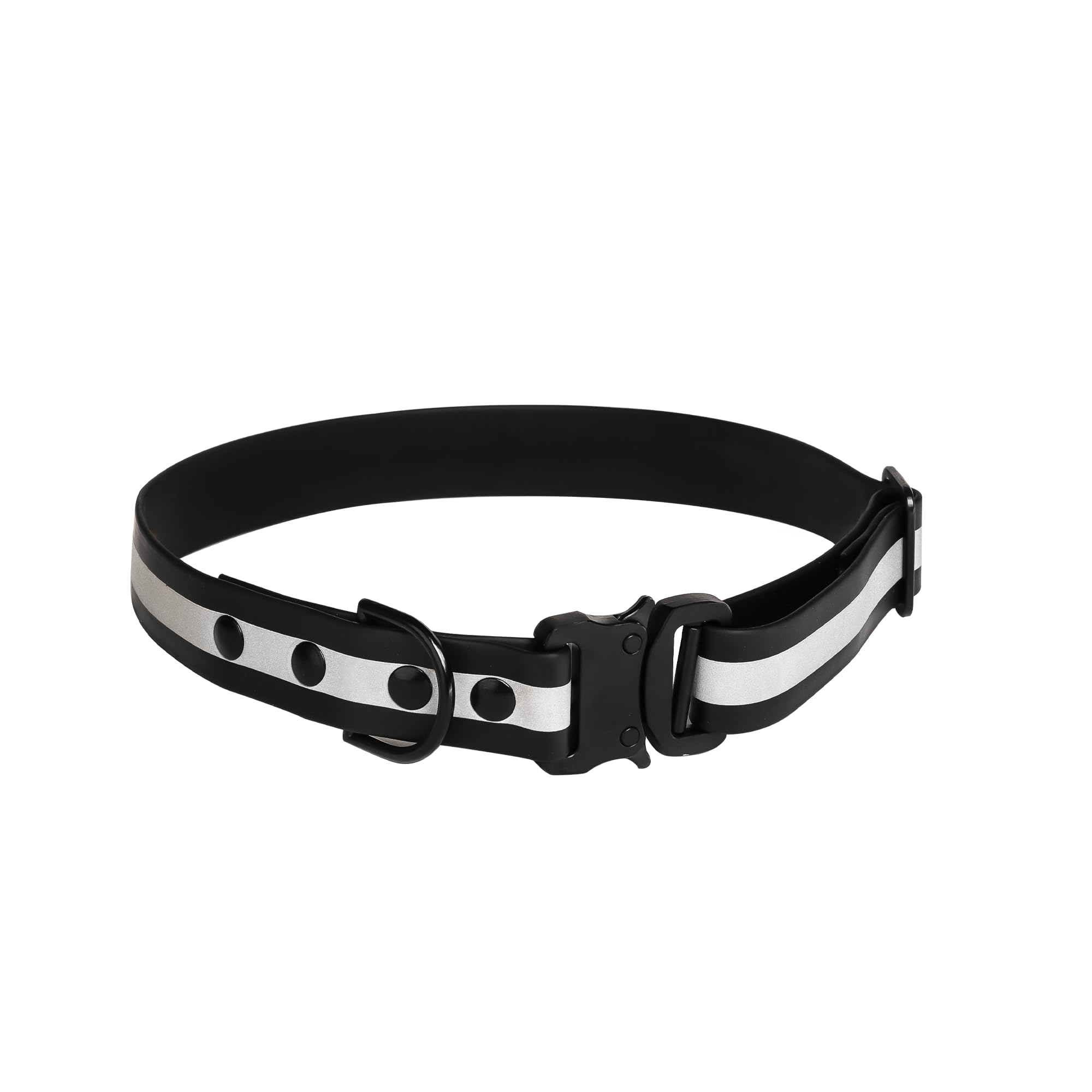 Adil’S Biothane Reflective Dog Collar 1 inch Width - Waterproof Heavy Duty Dog Collars with Quick Release Buckle & D-Ring for leashes Fits Small, Large & Medium Dogs
