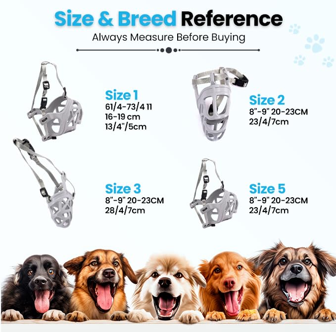 Adil’S Soft Muzzle Guard for Dogs with Adjustable Strap Buckle, Ideal for Stopping Biting, Barking and Chewing Aggressive