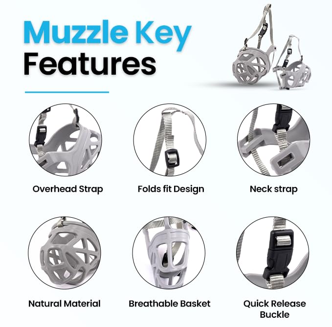 Adil’S Soft Muzzle Guard for Dogs with Adjustable Strap Buckle, Ideal for Stopping Biting, Barking and Chewing Aggressive