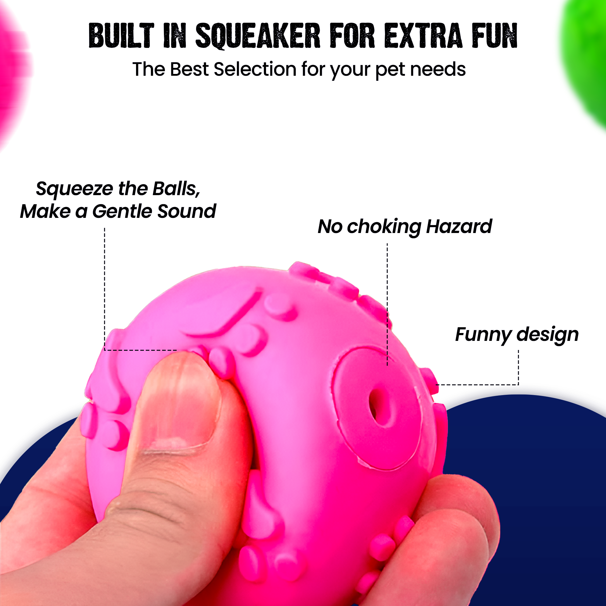 ADIL'S Natural Latex Dog Chews Ball Toy for Small to Medium Dogs & Puppies - Combo of 4