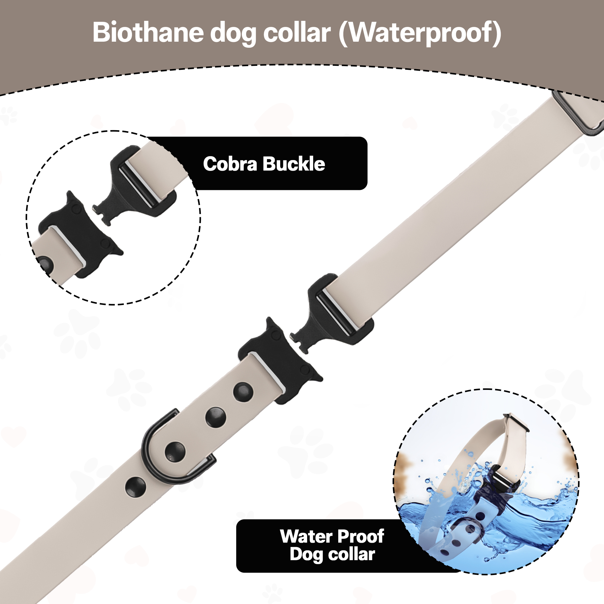 Adil’S Biothane Dog Collar - Waterproof Heavy Duty Dog Collars with Quick Release Buckle & D-Ring