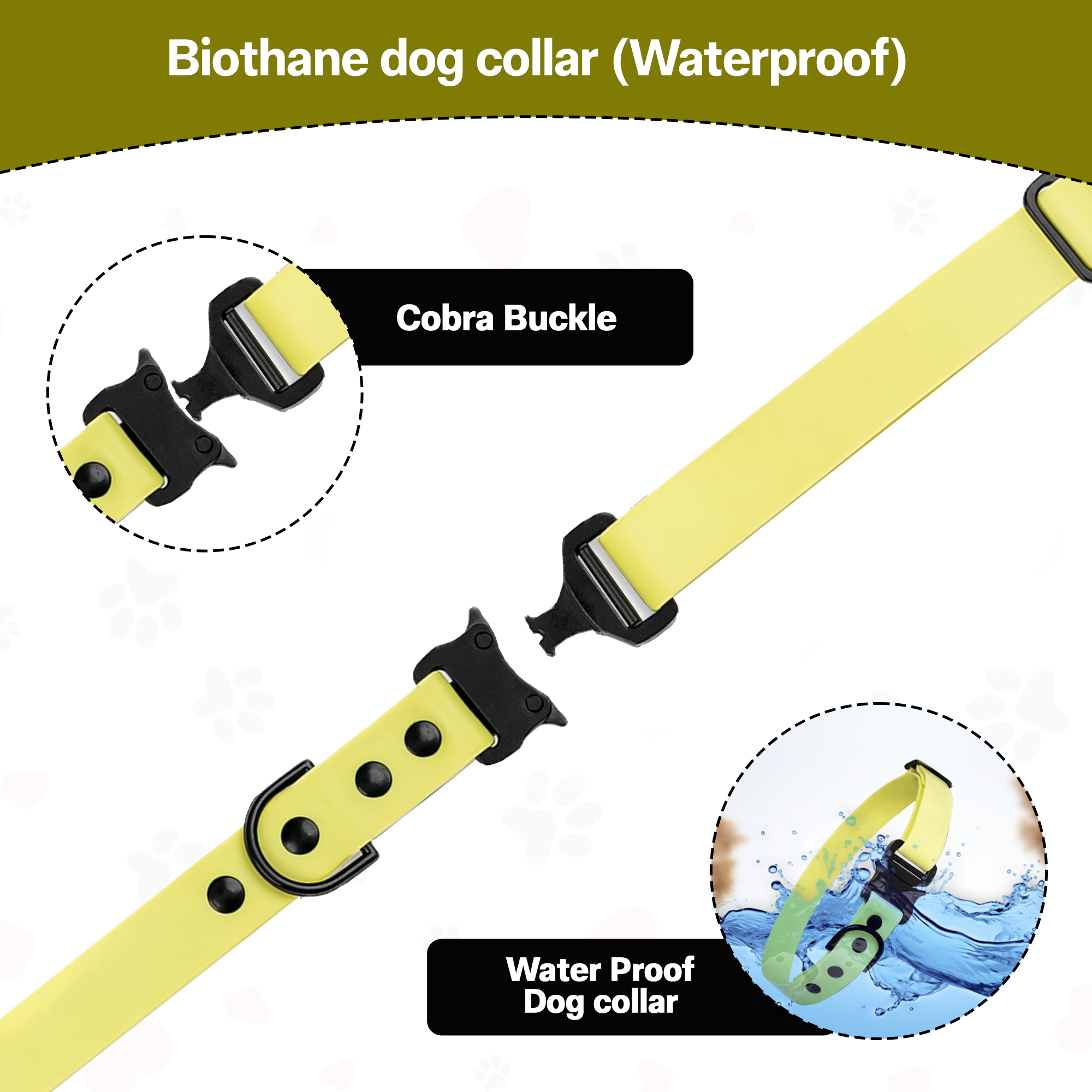 Adil’S Biothane Dog Collar - Waterproof Heavy Duty Dog Collars with Quick Release Buckle & D-Ring