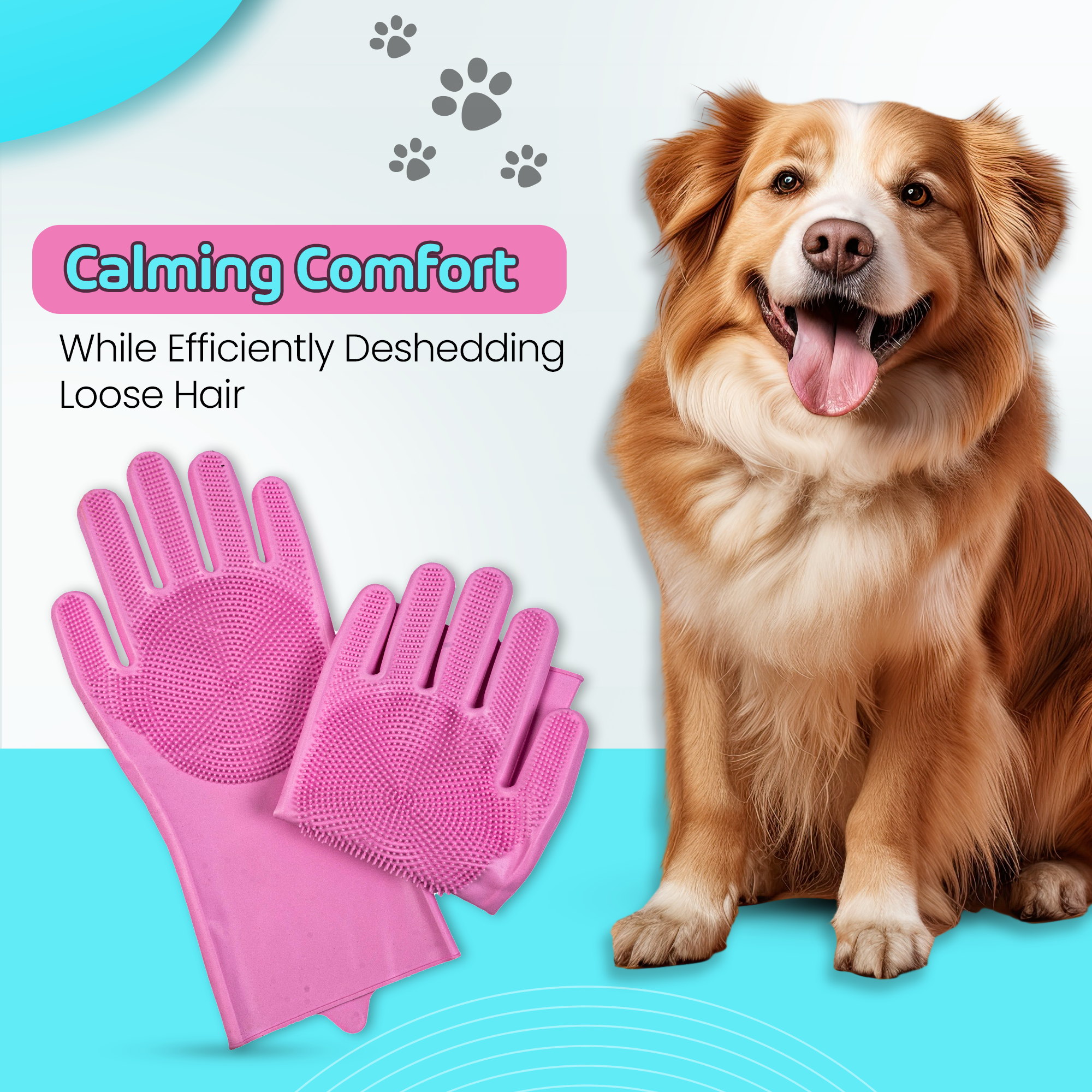 Adil’s Pet Grooming Gloves for Cats & Dogs – Waterproof Bathing, Massage, & Scrubbing Gloves (Pair of 1)