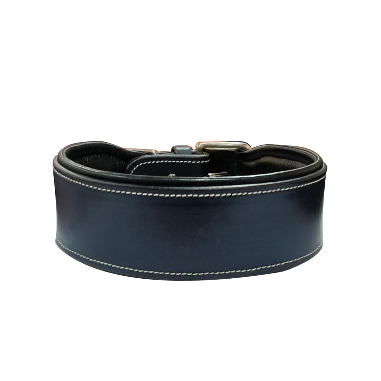 Adil’S Colour Padding Leather Dog Collar 2.25 Inches Width, Heavy Duty, Adjustable Leather Handmade Dog Collar with Strong Metal Buckle, Neck Size: 16” to 26” (Black, M)