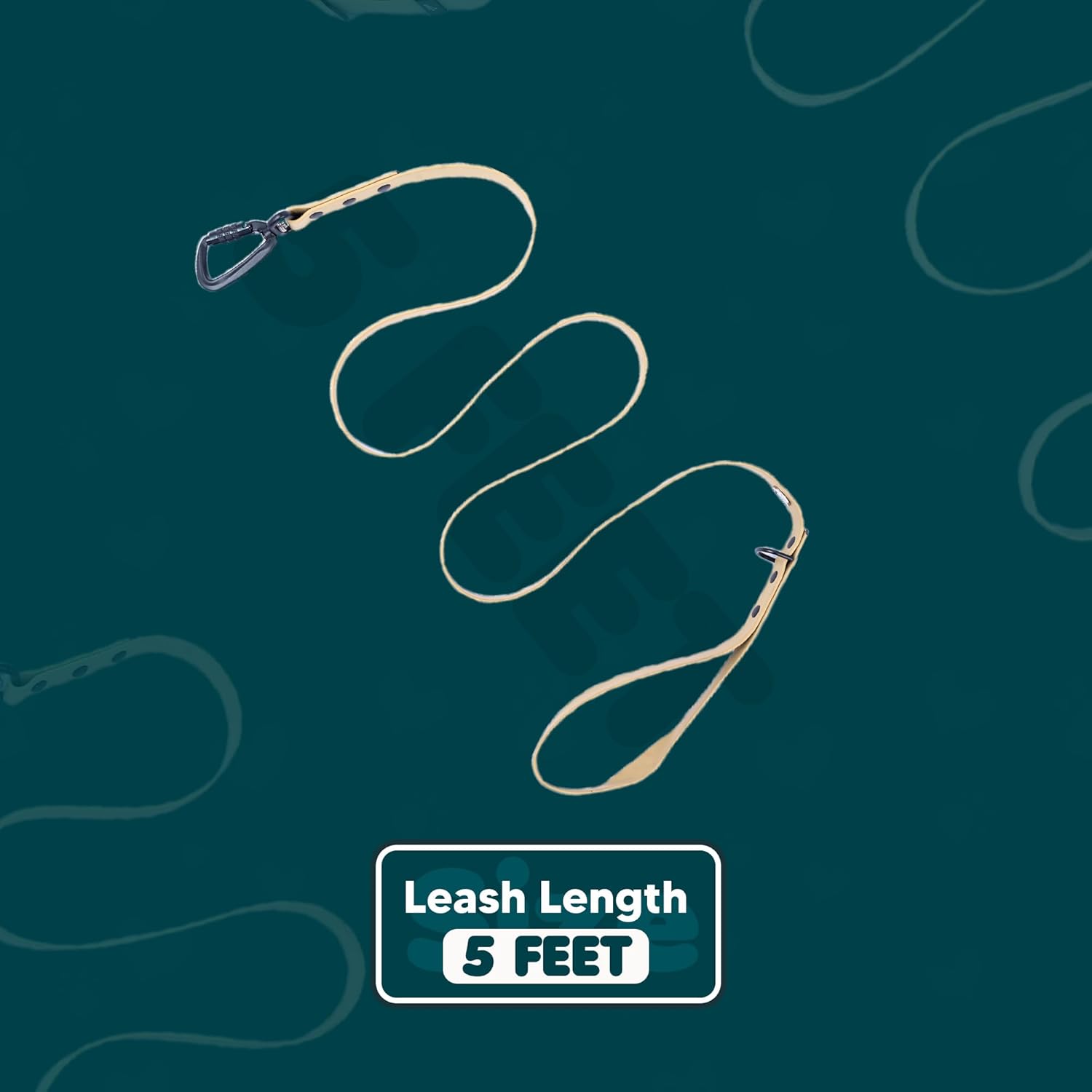 Adil’s Biothane Dog Leash - Waterproof Leashes for Dogs, Metal Hook, Adjustable 5ft Length Suitable for Dogs & Puppies, Ideal for Walking, Running & Training