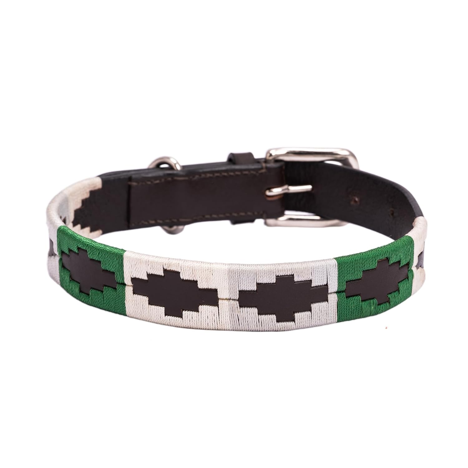 ADIL'S Polo Dog Collar,1 Inch Width Handcrafted by Artisans|Leather Dog Collar with Strong Metal Buckle & D-Ring for Small, Medium & Large Dogs