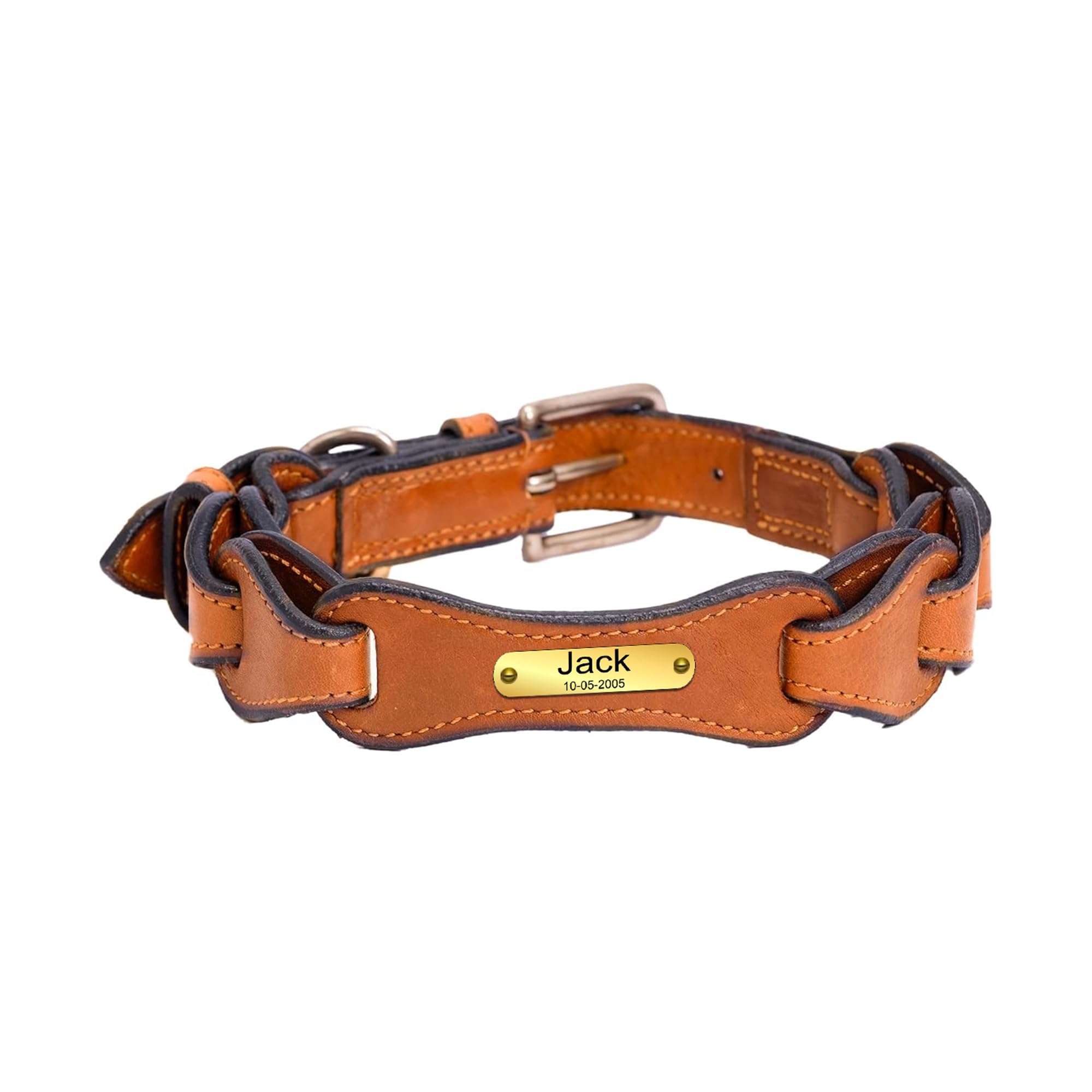 Adil’S Soft Leather Personalized Dog Collar for Large Medium Small Dogs Neck Collar with Personalized Dog Name in Neck Size 12 Inch to 26 Inch