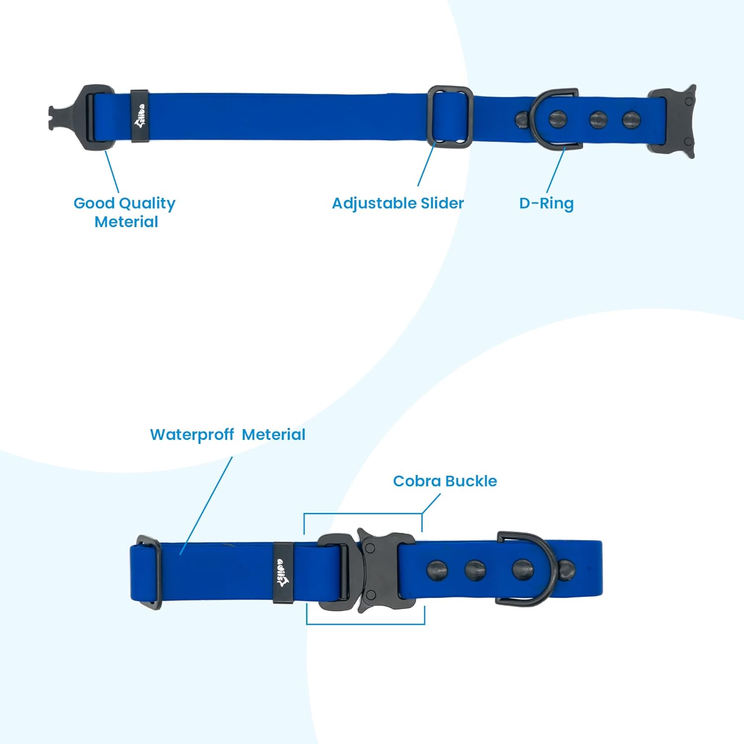 Adil’S Biothane Dog Collar - Waterproof Heavy Duty Dog Collars with Quick Release Buckle & D-Ring