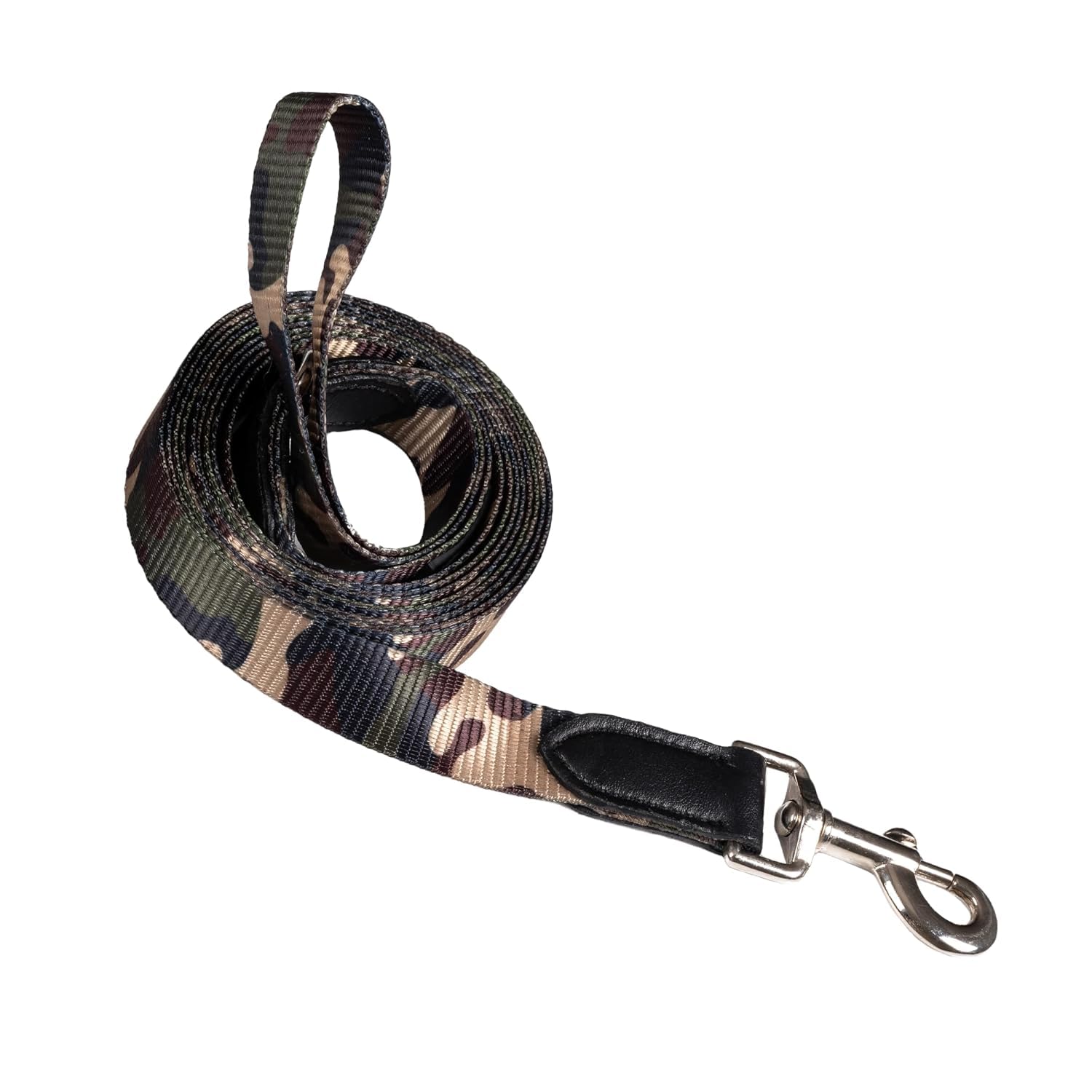 Adil’s Nylon Adjustable Dog Leash in Army Print with Soft Leather Handle, Heavy-Duty Strap & 360° Swivel Hook – Durable Training & Walking Leash for Small, Medium & Large Pets. (Army Print, 5 ft)