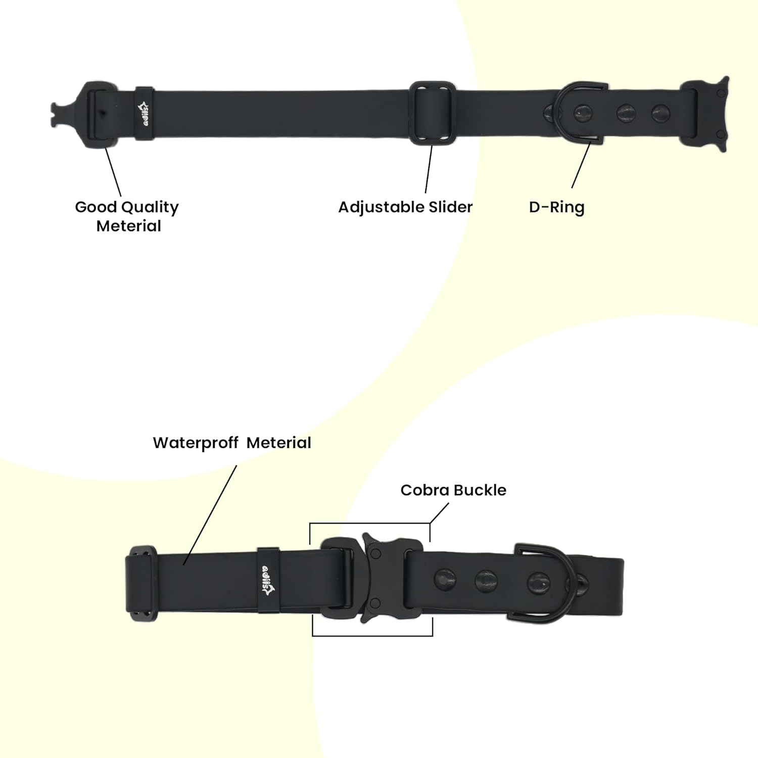 Adil’S Biothane Dog Collar - Waterproof Heavy Duty Dog Collars with Quick Release Buckle & D-Ring