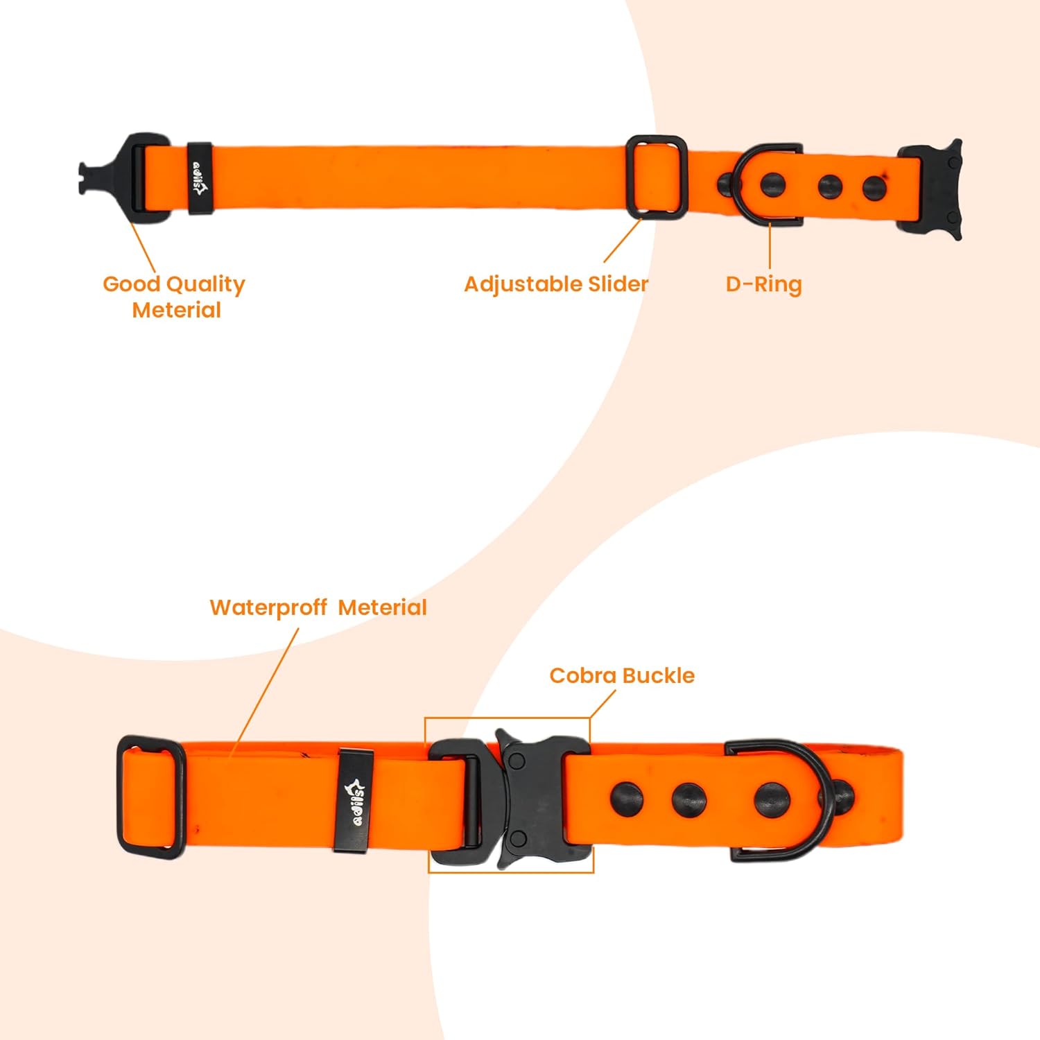 Adil’S Biothane Dog Collar - Waterproof Heavy Duty Dog Collars with Quick Release Buckle & D-Ring