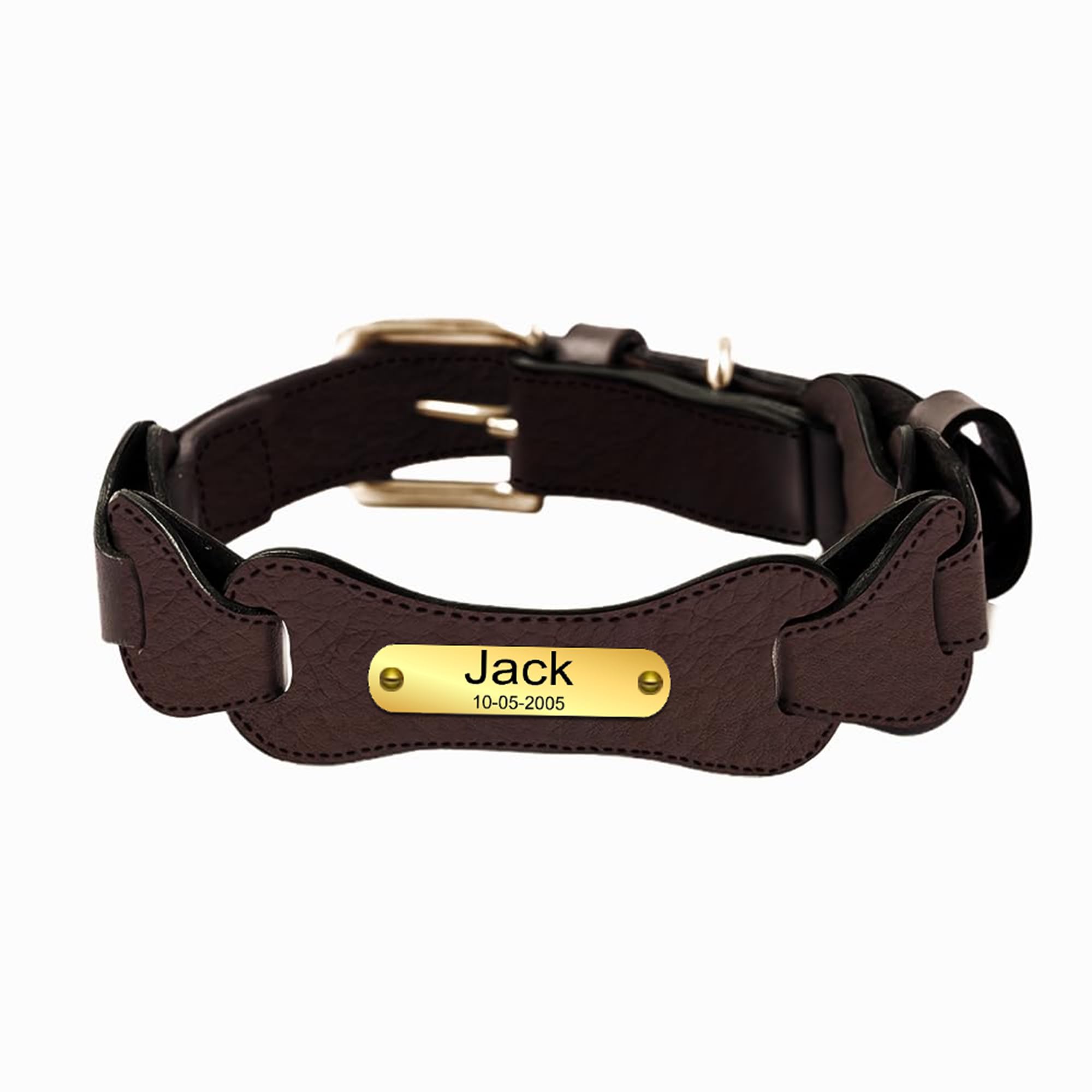 Adil’S Soft Leather Personalized Dog Collar for Large Medium Small Dogs Neck Collar with Personalized Dog Name in Neck Size 12 Inch to 26 Inch