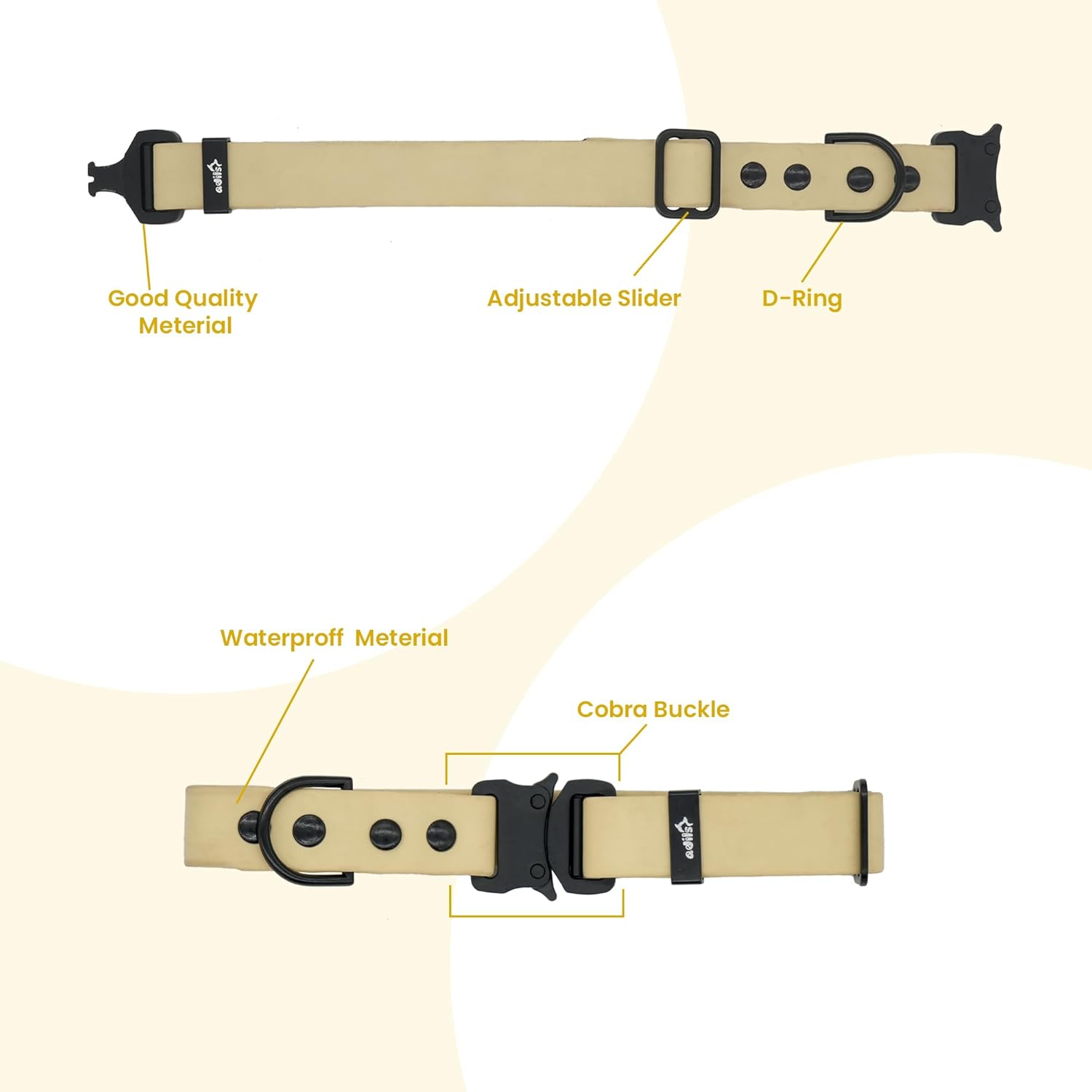 Adil’S Biothane Dog Collar - Waterproof Heavy Duty Dog Collars with Quick Release Buckle & D-Ring