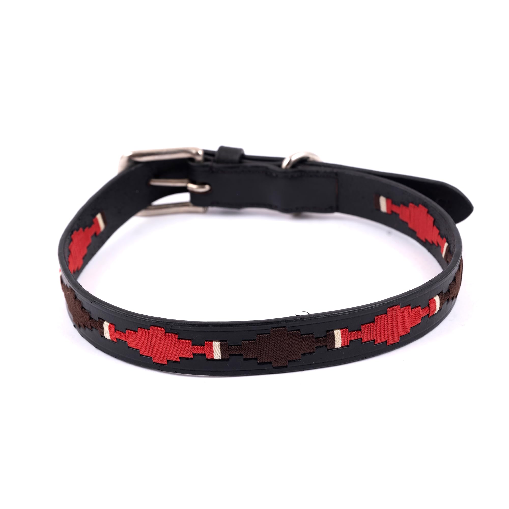 ADIL'S Polo Dog Collar,1 Inch Width Handcrafted by Artisans|Leather Dog Collar with Strong Metal Buckle & D-Ring for Small, Medium & Large Dogs