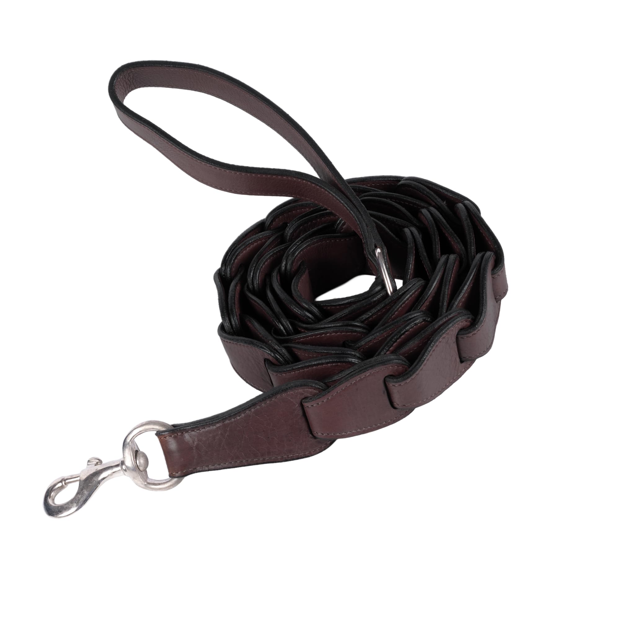 Adil's Premium Softy Leather Dog Leash 5ft Long 1.5 Inch Wide Braided Leash with Loop Handle 360° Swivel Hook Heavy Duty D-Ring Durable Walking Training Lead for Small Medium Large Pets