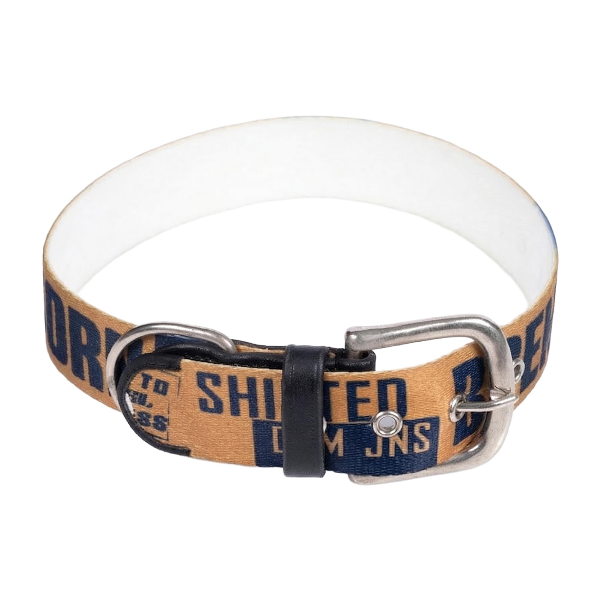 ADIL's Handcrafted Cotton Dog Collar – Premium Graffiti Printed Webbing Neckbelt with Heavy-Duty Metal Buckle & Strong D-Ring Adjustable Neckband for Small Medium Large Dogs, 1.5 Inch (Black, S)