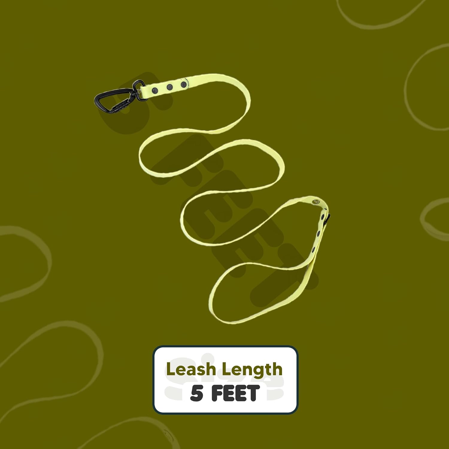 Adil’s Biothane Dog Leash - Waterproof Leashes for Dogs, Metal Hook, Adjustable 5ft Length Suitable for Dogs & Puppies, Ideal for Walking, Running & Training