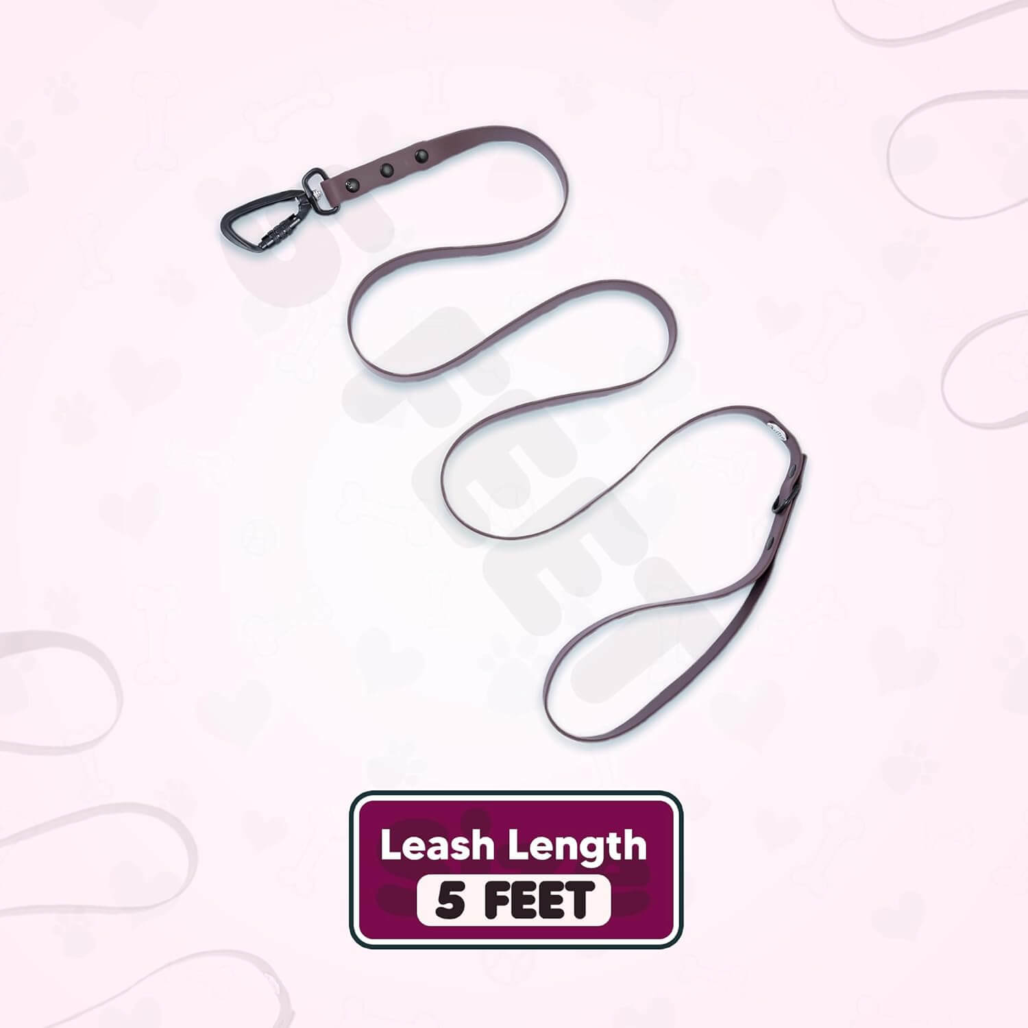 Adil’s Biothane Dog Leash - Waterproof Leashes for Dogs, Metal Hook, Adjustable 5ft Length Suitable for Dogs & Puppies, Ideal for Walking, Running & Training