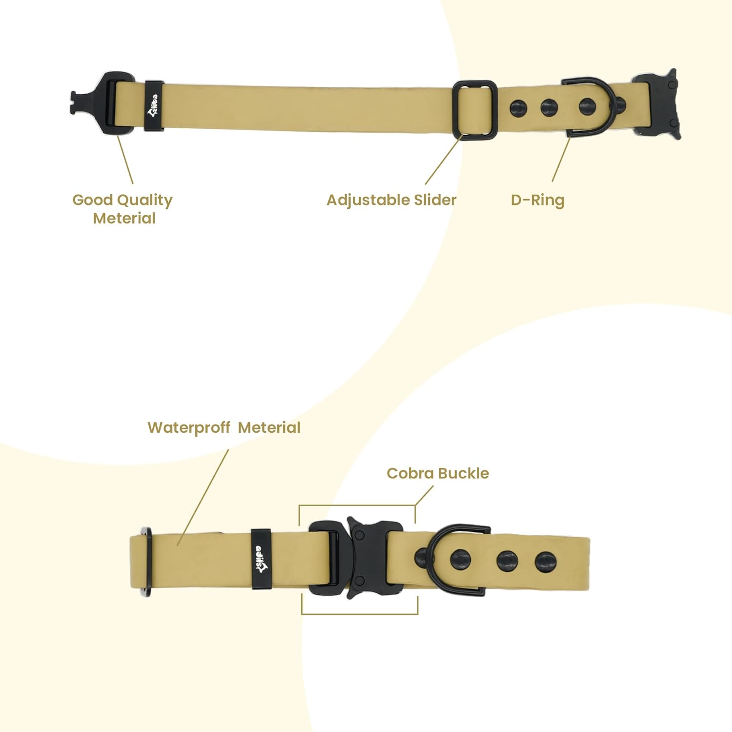 Adil’S Biothane Dog Collar - Waterproof Heavy Duty Dog Collars with Quick Release Buckle & D-Ring