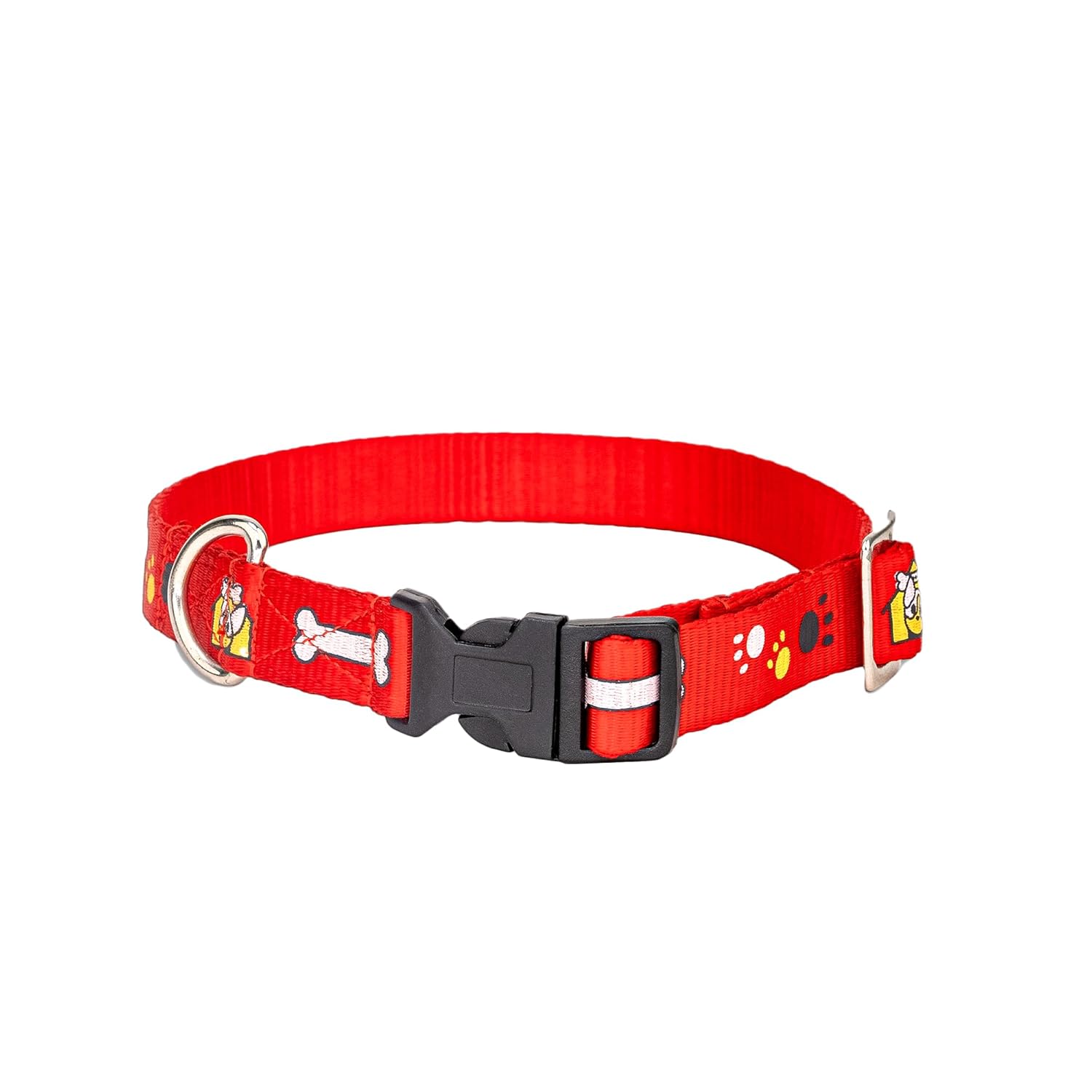 Adil’S Nylon Paw Print Dog Collar with Adjustable Quick Release Buckle & D-Ring for Leashes, 0.75in Width, Suitable for Small to Large Dogs, Size: XS, Green