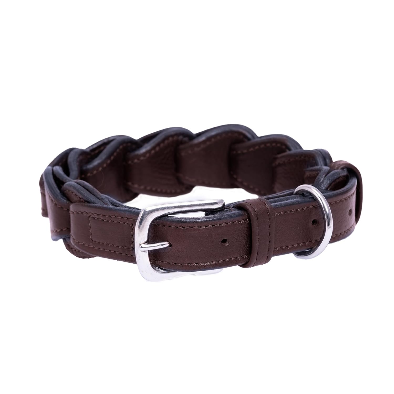 Adil’S Genuine Leather Loop Dog Collar – Handmade, Heavy-Duty, Soft Padded & Adjustable – Durable Braided Leather Collar Dogs