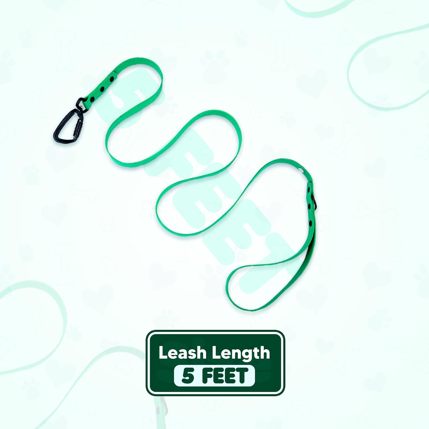 Adil’s Biothane Dog Leash - Waterproof Leashes for Dogs, Metal Hook, Adjustable 5ft Length Suitable for Dogs & Puppies, Ideal for Walking, Running & Training