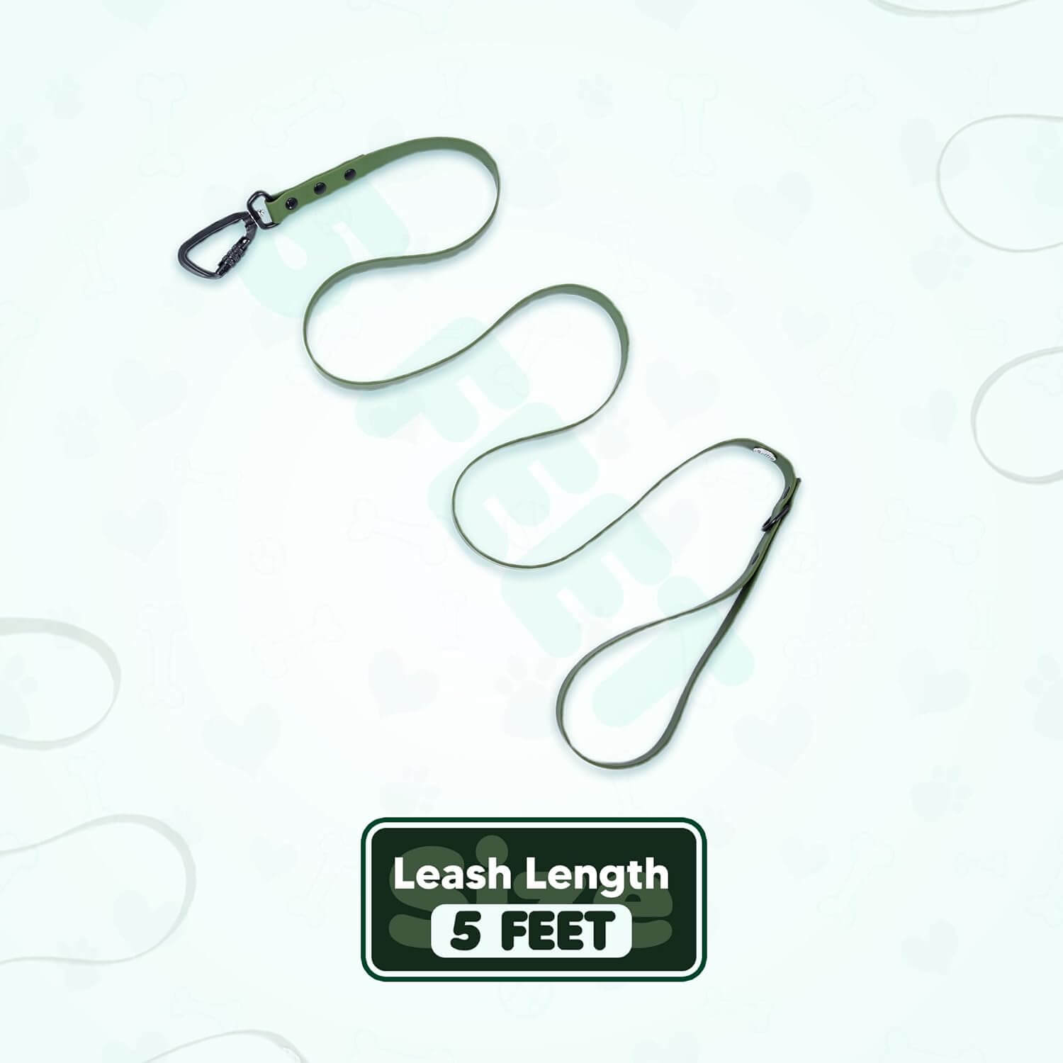 Adil’s Biothane Dog Leash - Waterproof Leashes for Dogs, Metal Hook, Adjustable 5ft Length Suitable for Dogs & Puppies, Ideal for Walking, Running & Training