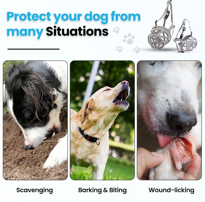 Adil’S Soft Muzzle Guard for Dogs with Adjustable Strap Buckle, Ideal for Stopping Biting, Barking and Chewing Aggressive