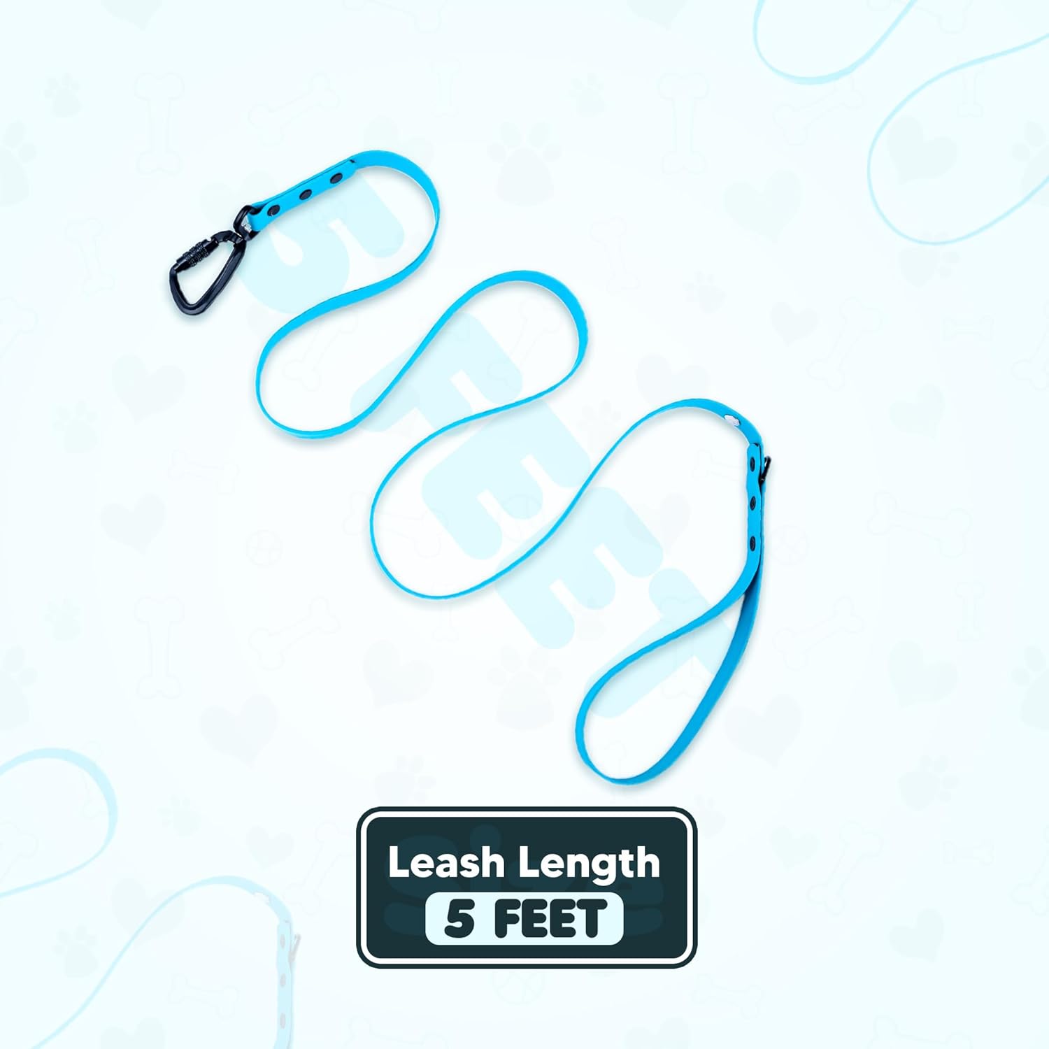 Adil’s Biothane Dog Leash - Waterproof Leashes for Dogs, Metal Hook, Adjustable 5ft Length Suitable for Dogs & Puppies, Ideal for Walking, Running & Training