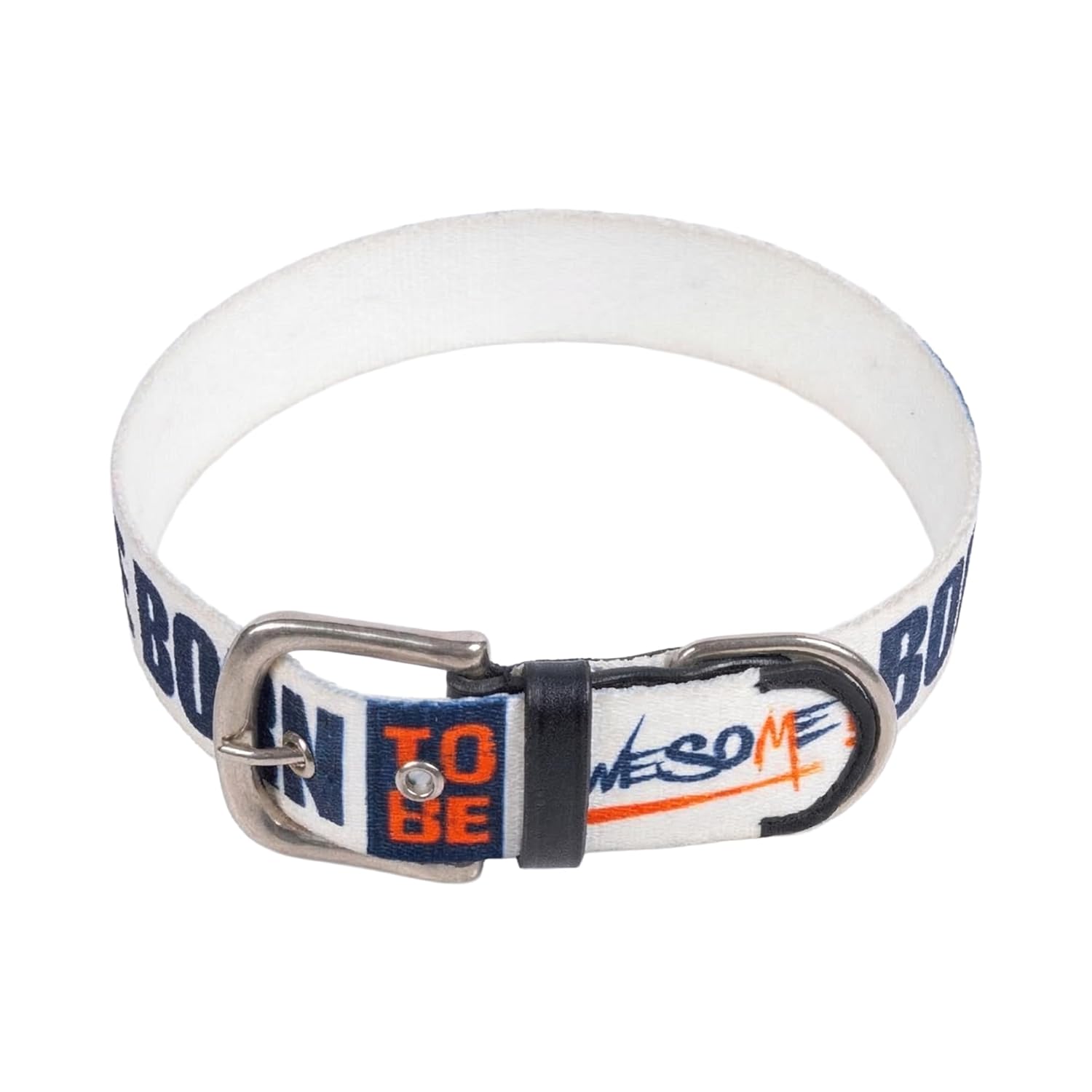 ADIL's Handcrafted Cotton Dog Collar – Premium Graffiti Printed Webbing Neckbelt with Heavy-Duty Metal Buckle & Strong D-Ring Adjustable Neckband for Small Medium Large Dogs