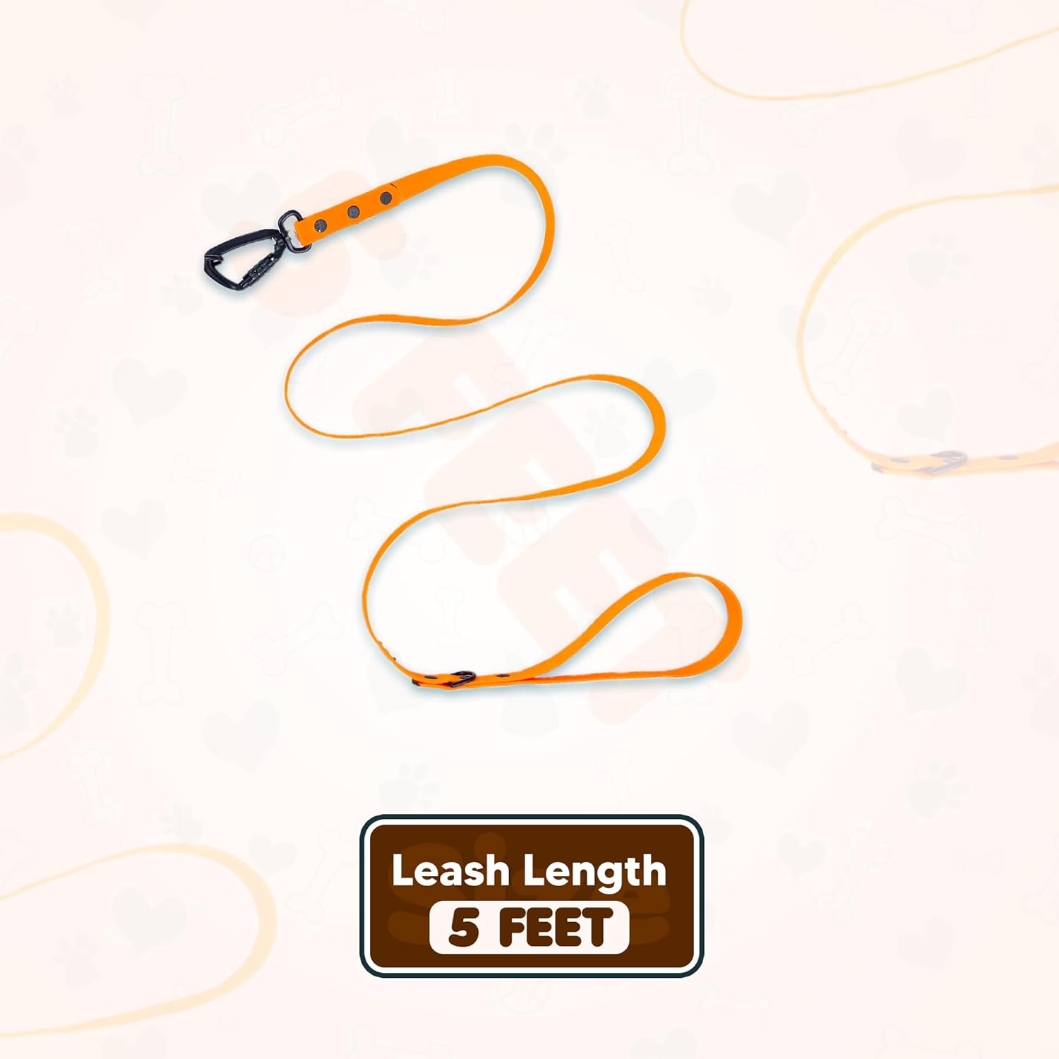 Adil’s Biothane Dog Leash - Waterproof Leashes for Dogs, Metal Hook, Adjustable 5ft Length Suitable for Dogs & Puppies, Ideal for Walking, Running & Training