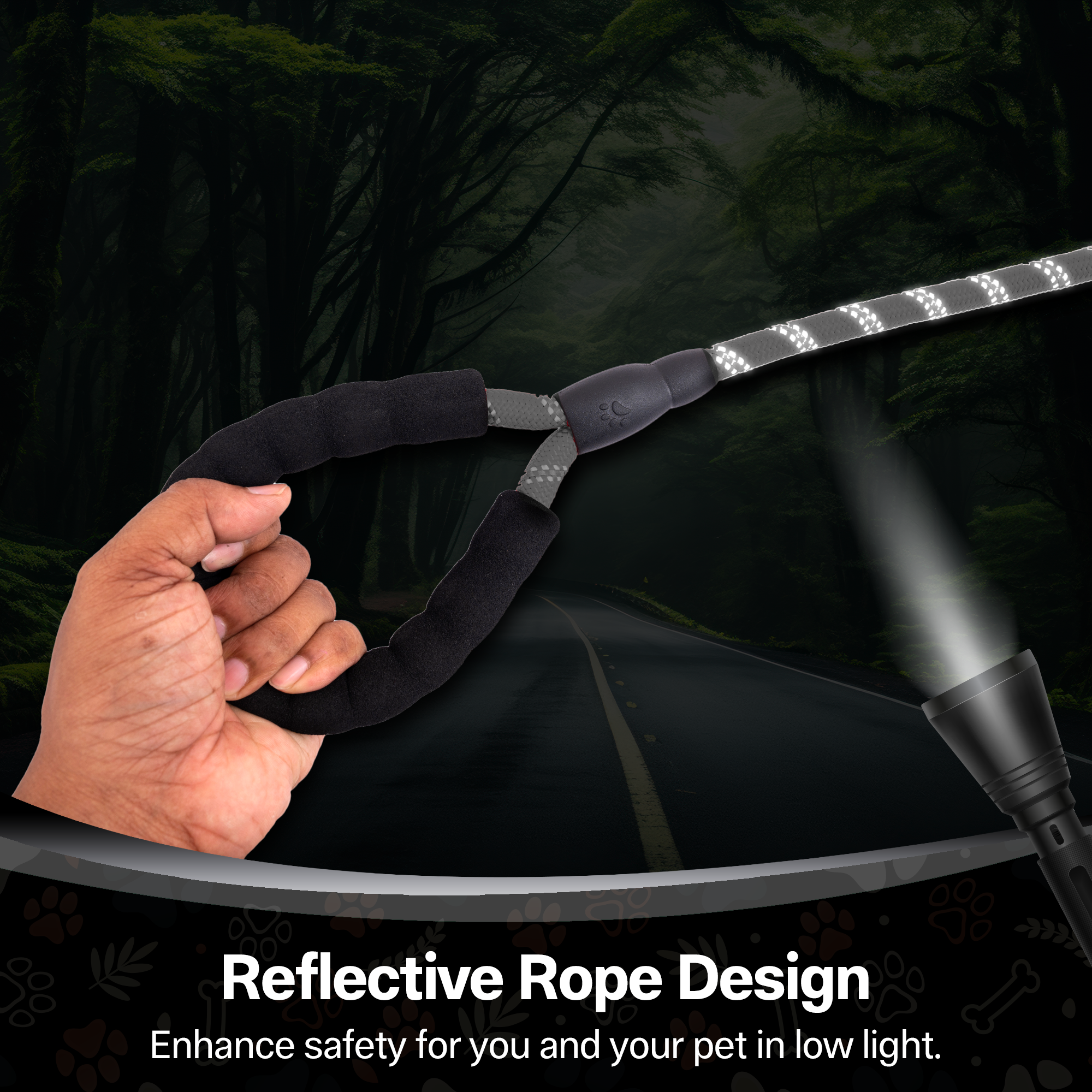 ADIL’S Heavy Duty Nylon Dog Leash, Reflective Dog Leash for Medium & Large Dogs (5 Feet)