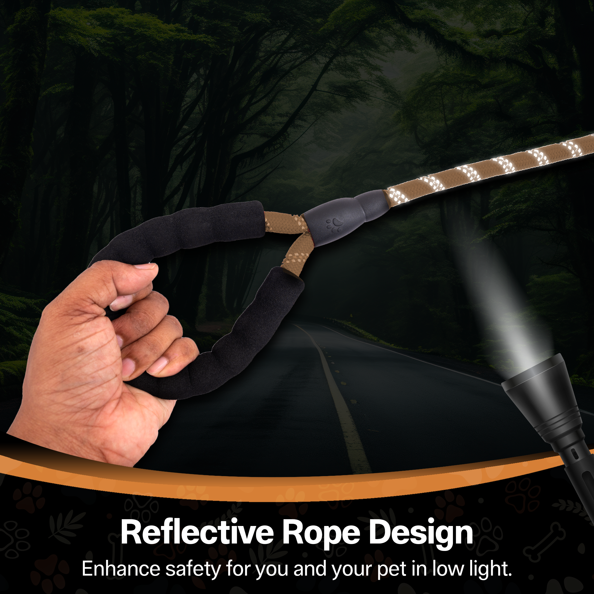 ADIL’S Heavy Duty Nylon Dog Leash, Reflective Dog Leash for Medium & Large Dogs (5 Feet)