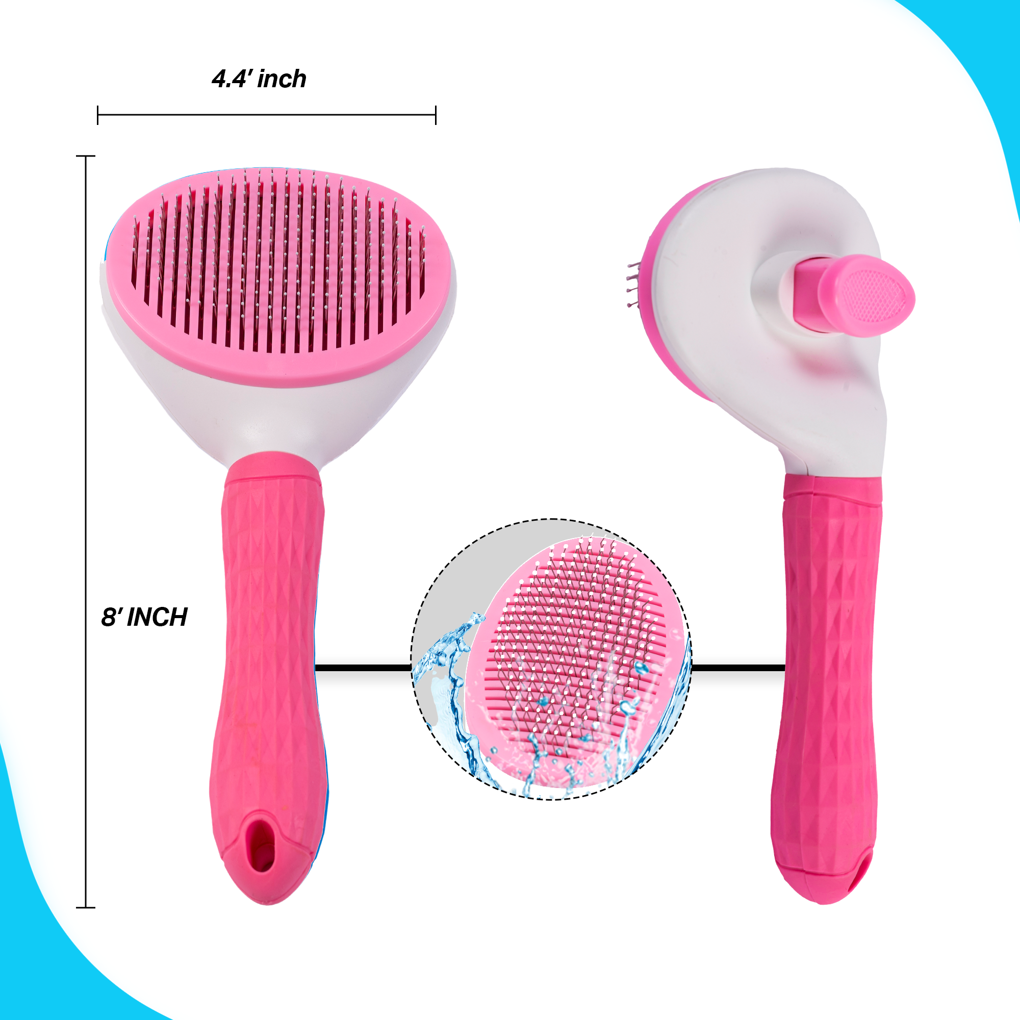 ADIL Self-Cleaning Brush for Dogs, Cats & Bunnies - Pet Grooming Brush